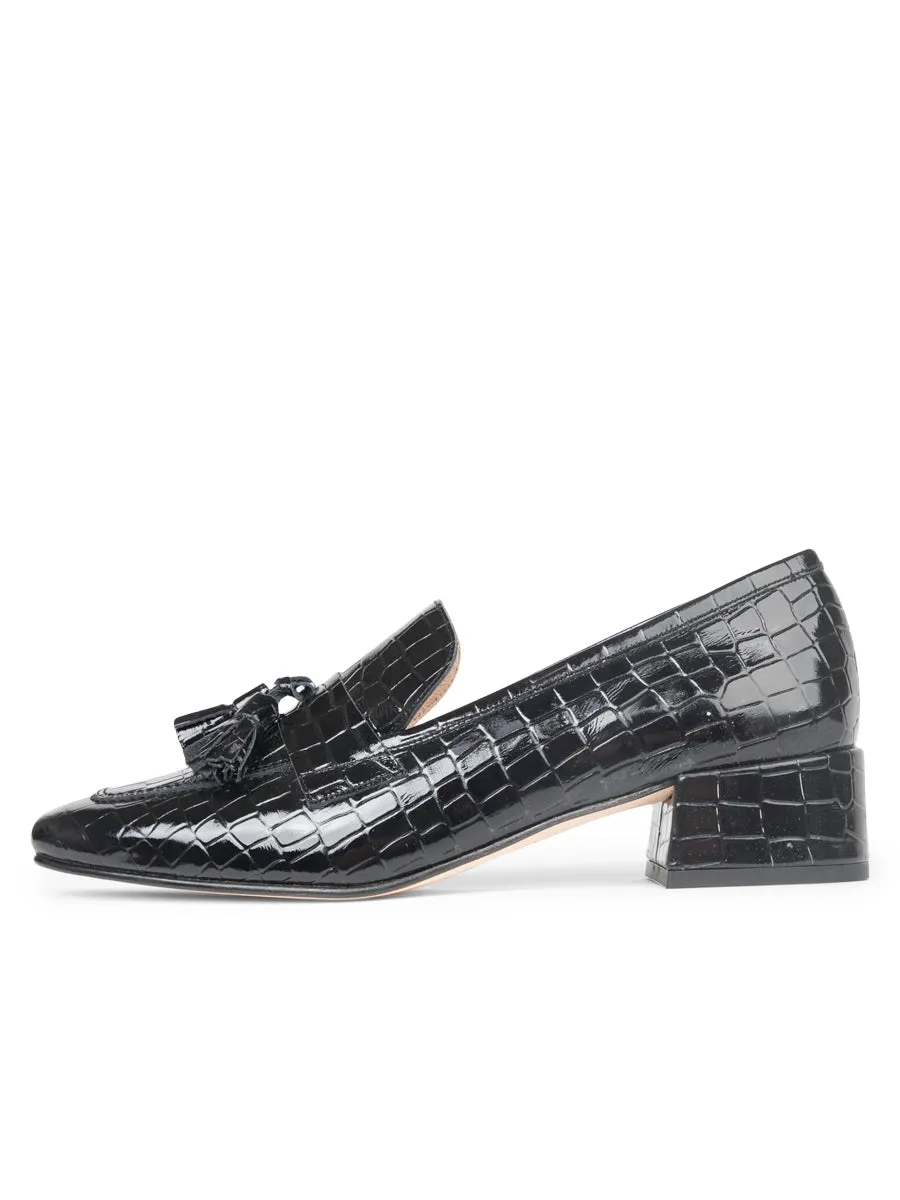 Non Slip Standing Workers Beckham Block Heel Tassel Loafer