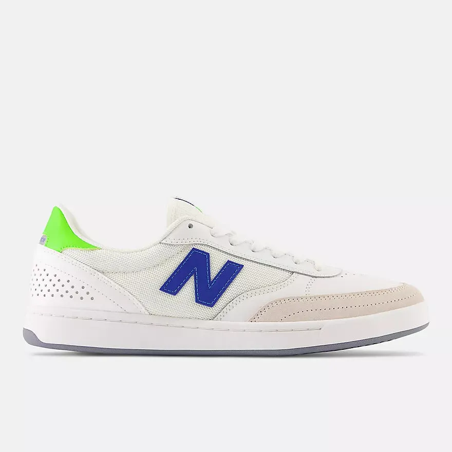 Reinforced toe Adaptive Fit New Balance Numeric 440 Skateboard Shoes - White / Royal