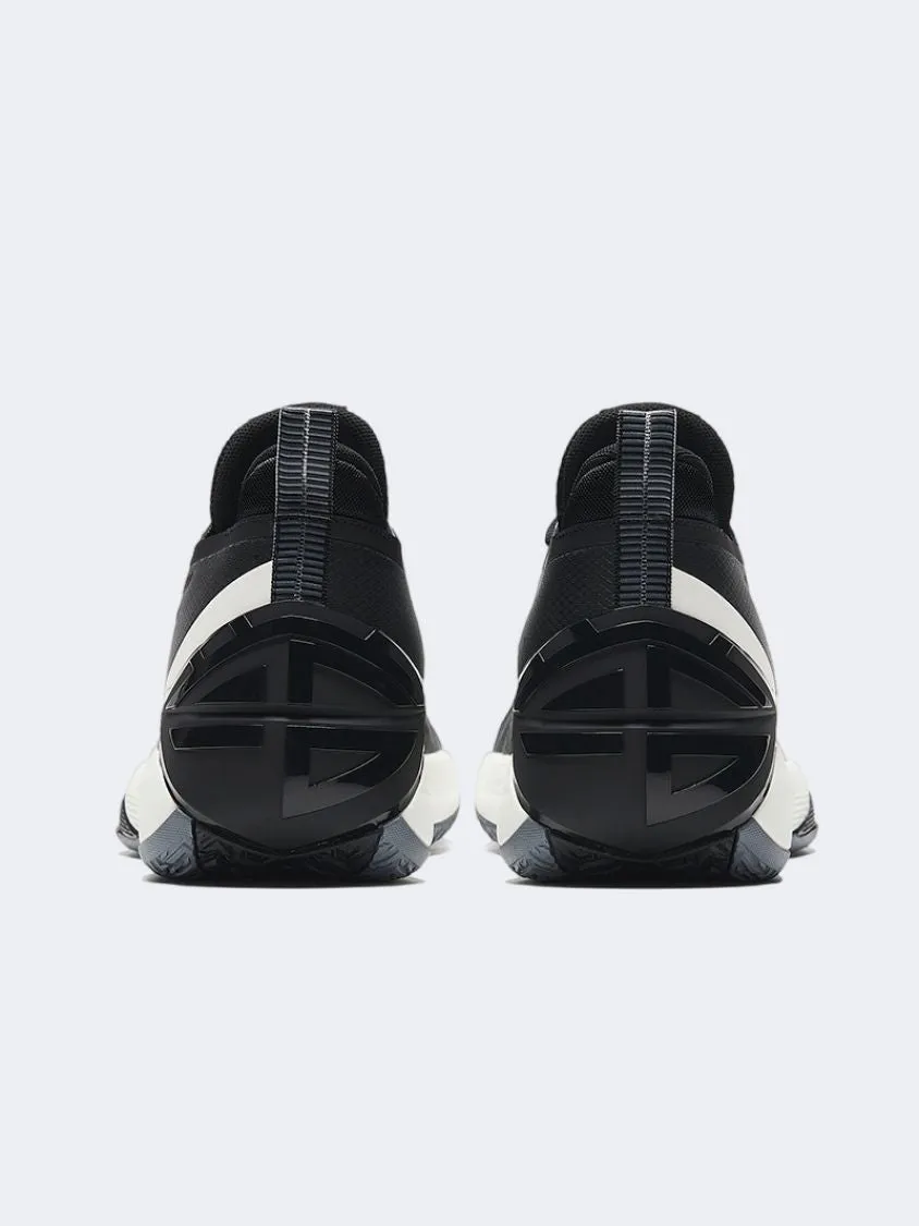 Anta Attack Men Basketball Shoes Black/Ivory White Supportive arch Impact Protection Layer