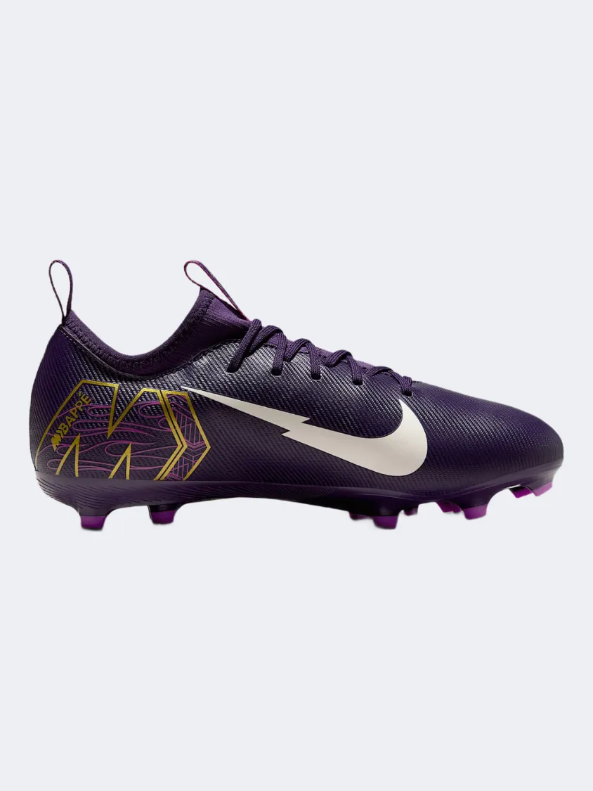 Nike Jr. Mercurial Vapor 16 Academy Kylian Mbappe Tf Gs-Unisex Football Shoes Purple/Ivory Weekend Play Comfort Padding