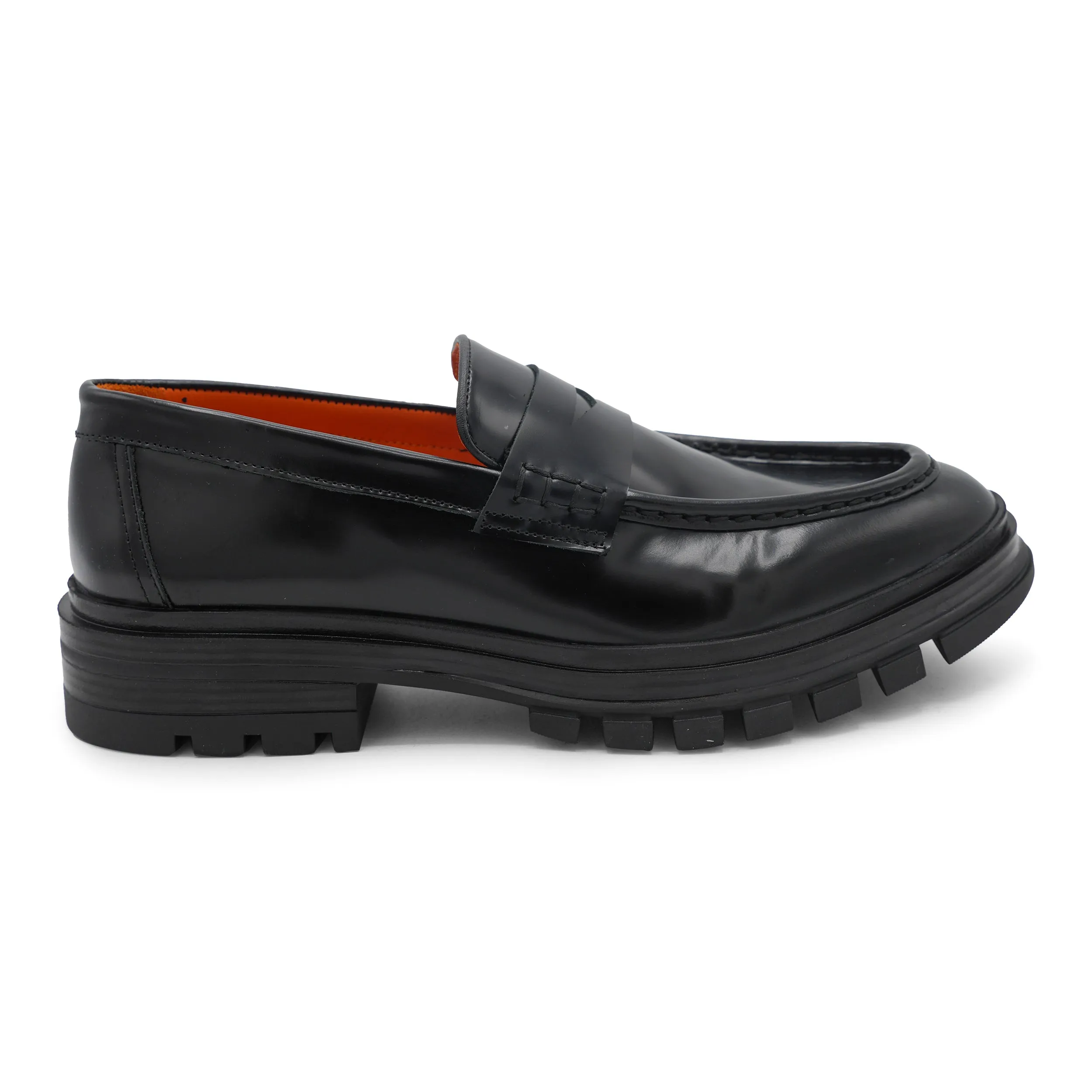 Easy Walk Distressed Look 6774 - Mens Polished Leather Chunky Loafer