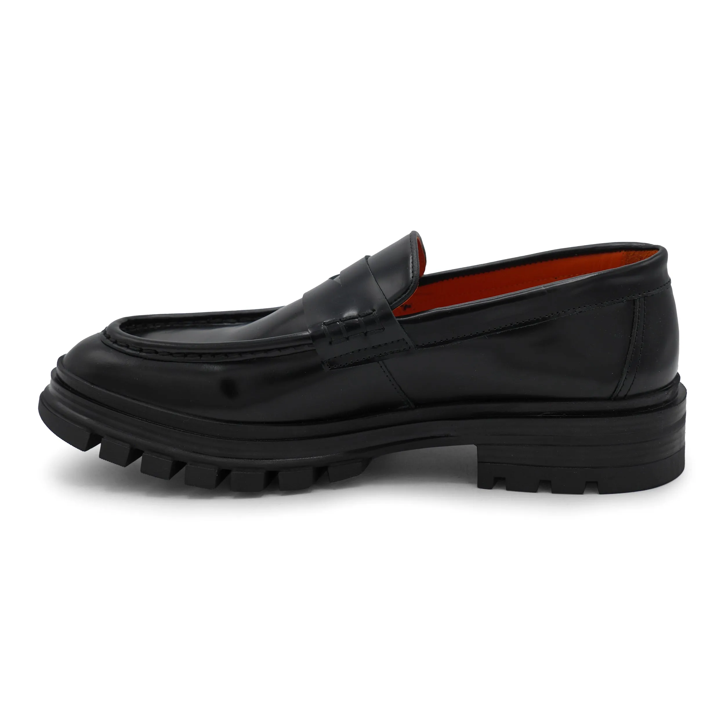 6774 - Mens Polished Leather Chunky Loafer Even Walk
