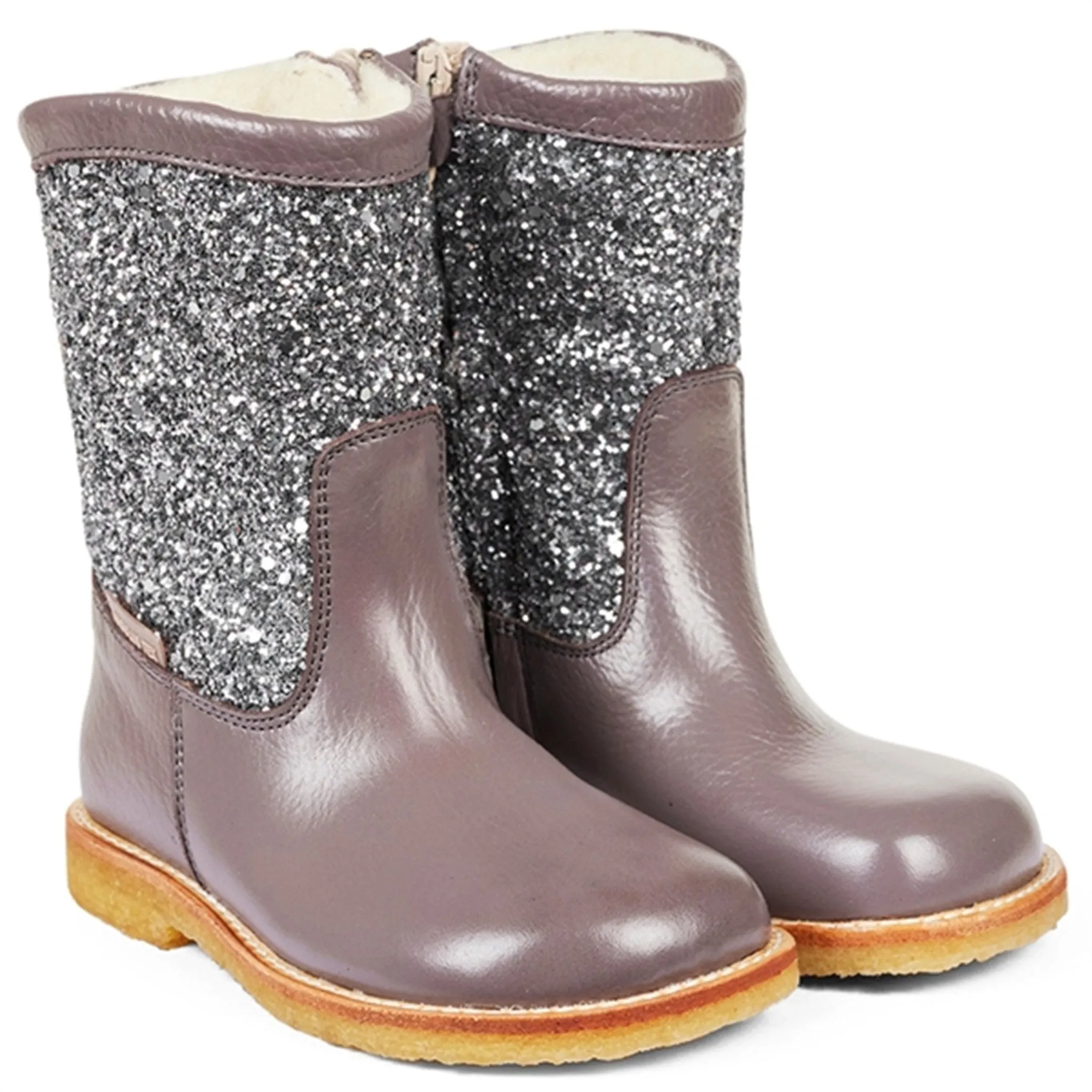 Snowfall Safety Angulus Tex Boots With Zipper Lavender/Dusty Lavender Glitter