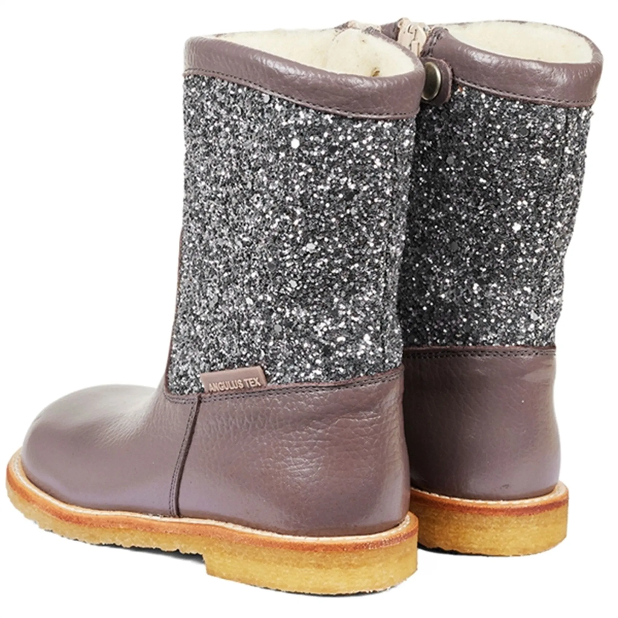 Snow Outdoor Exploration Angulus Tex Boots With Zipper Lavender/Dusty Lavender Glitter