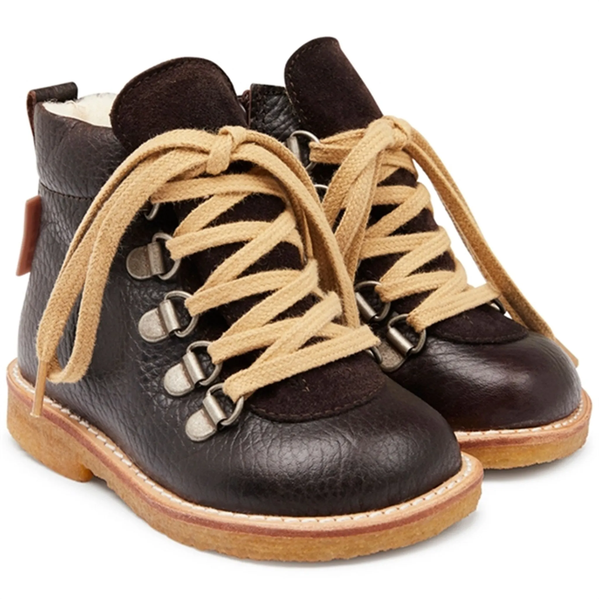 Angulus Starter Tex Boots With Lace & Zipper Dark Brown/Dark Brown Snowy Streets