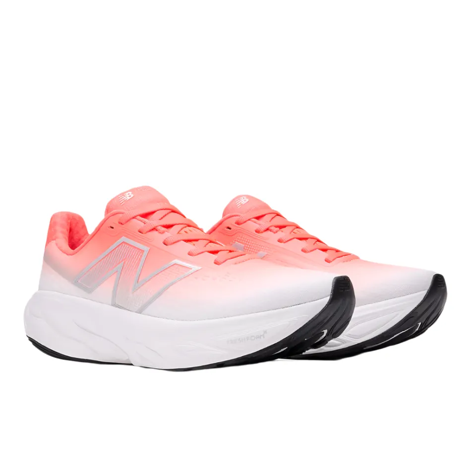 New Balance Women's 1080 v14 D Wide Fit Running Shoes in Urgent Red/Silver Metallic/Light Silver Metallic AW25 stretch - fit shoes
