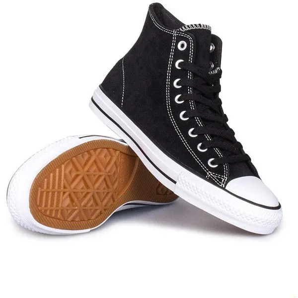 Vibrant Look Adventure Ready Converse CONS Chuck Taylor All Stars Pro Hi Skate Shoes - Black/Black/White