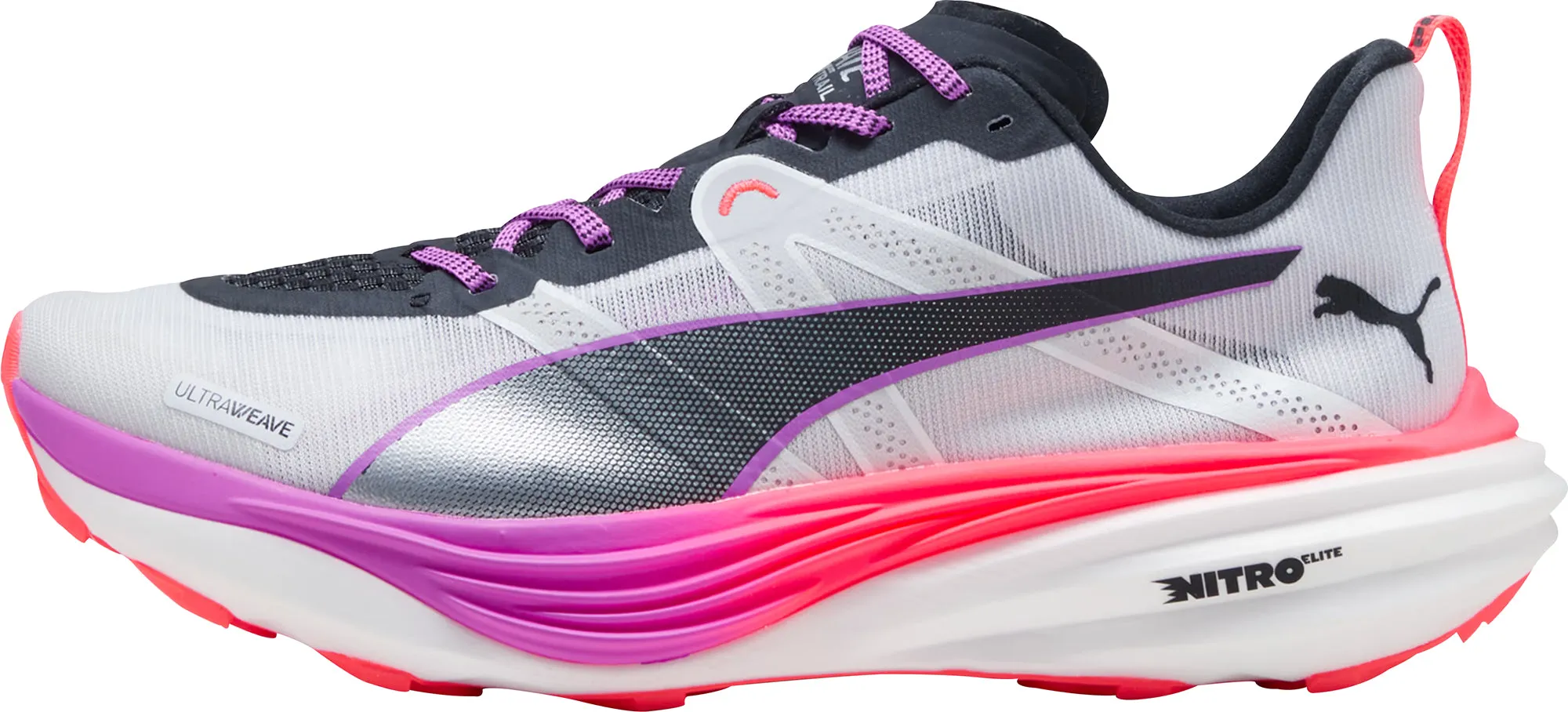 Leg Slim Soft Neutral Puma Deviate Nitro Elite Mens Trail Running Shoes - White
