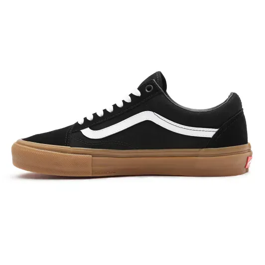 Outsole Grip Vans Old Skool Pro Skateboard Shoes - Black/White/Gum