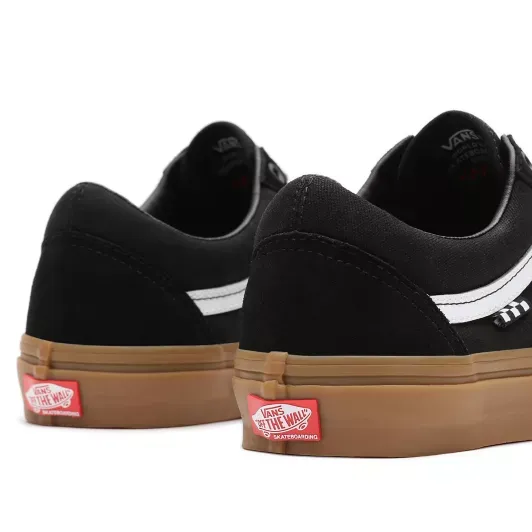 Advanced Grip Vans Old Skool Pro Skateboard Shoes - Black/White/Gum