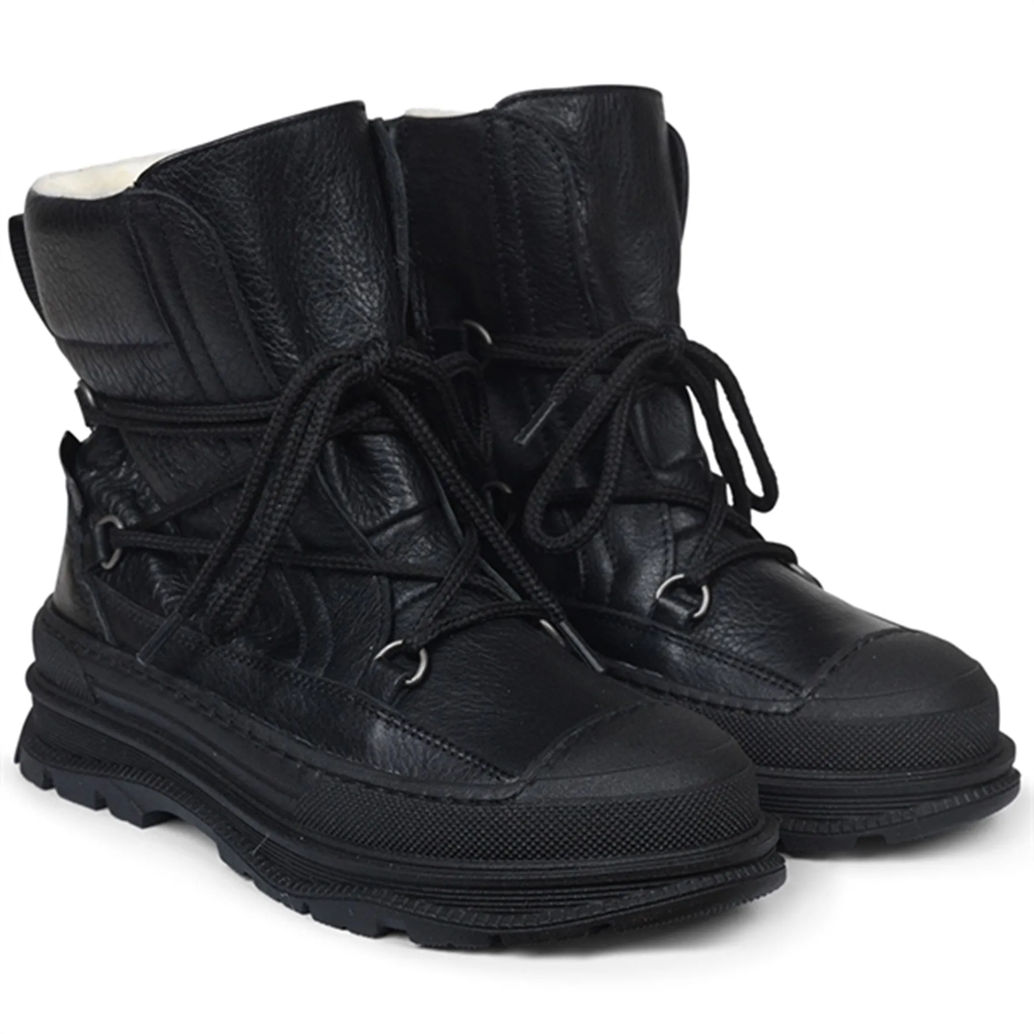 Angulus Tex Boots w Tie And Zipper Black Snow Winter Trail Boots