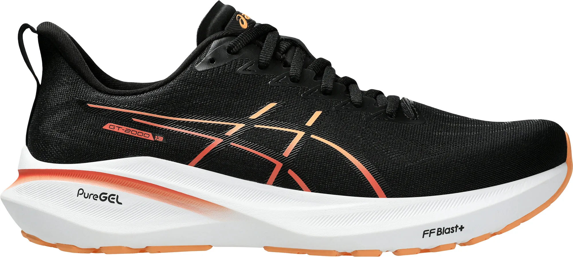 Asics GT 2000 13 Mens Running Shoes - Black Tech Glow Waterproof Standing All