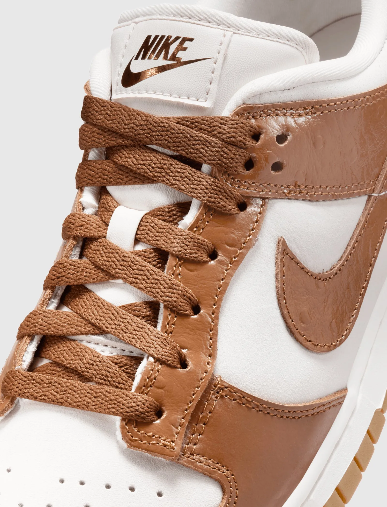 WOMEN'S NIKE DUNK LOW LX "ALE BROWN OSTRICH" Fire Red All Weather Urban Walkers