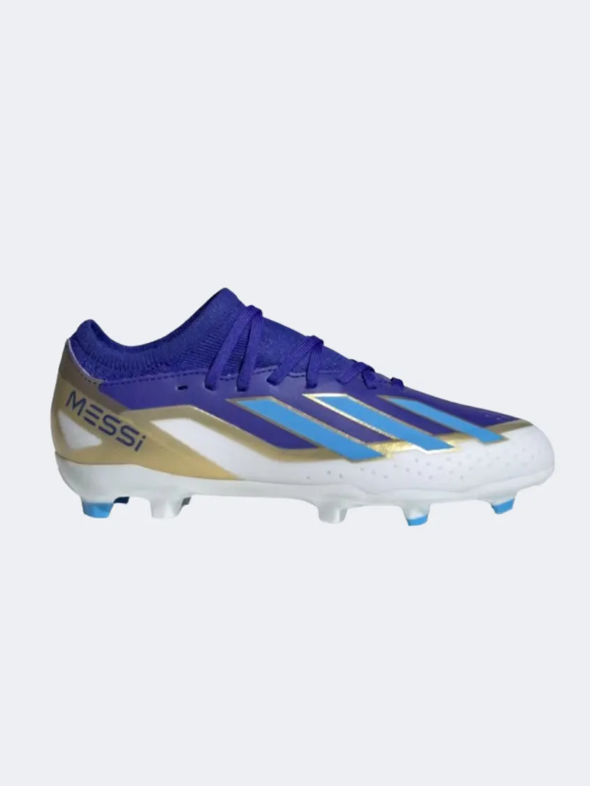 Adidas X Crazyfast League Kids Football Shoes Blue/Burst/White Midfield Speed Foot Motion