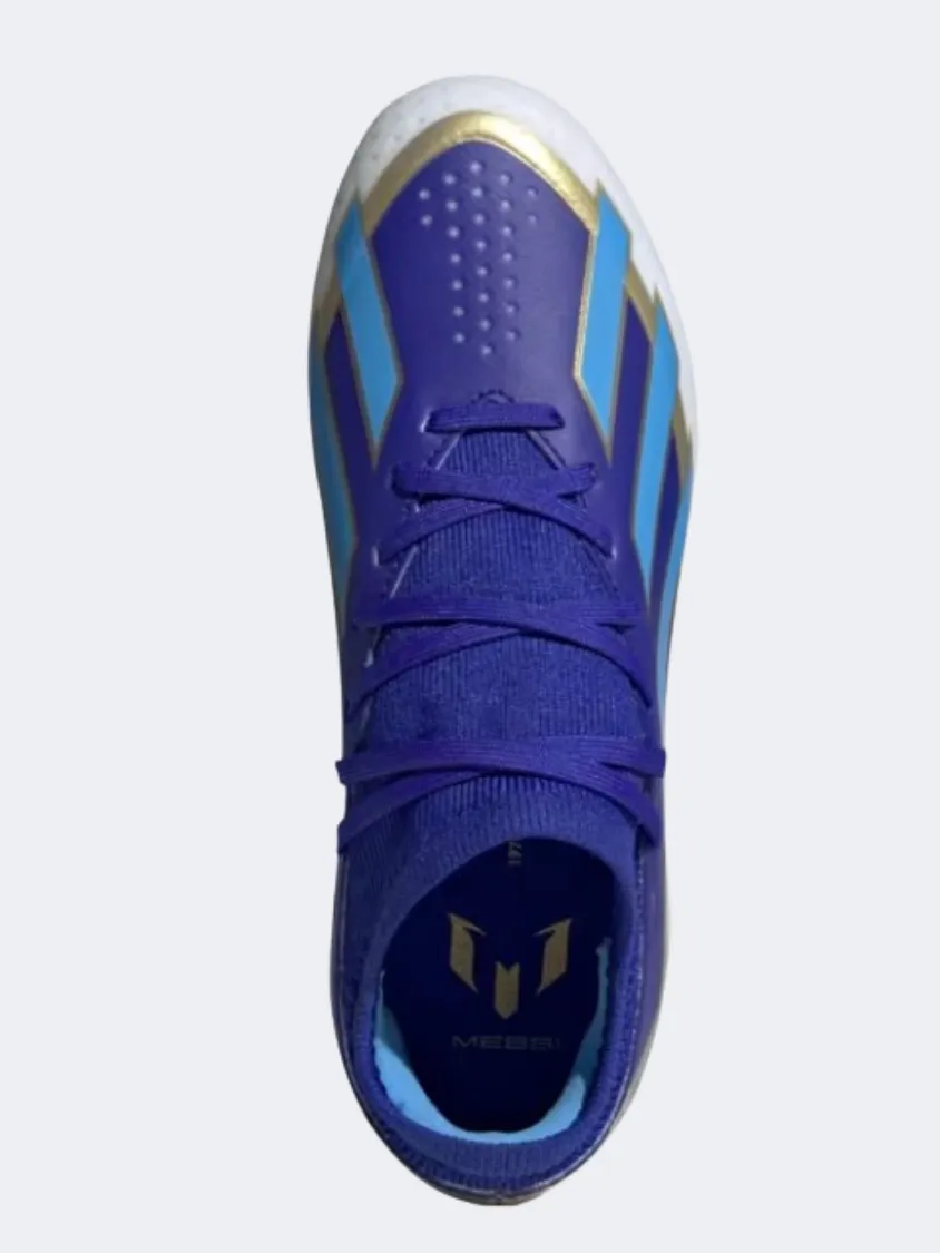 Adidas X Crazyfast League Kids Football Shoes Blue/Burst/White Sprint Start Heat-resistant