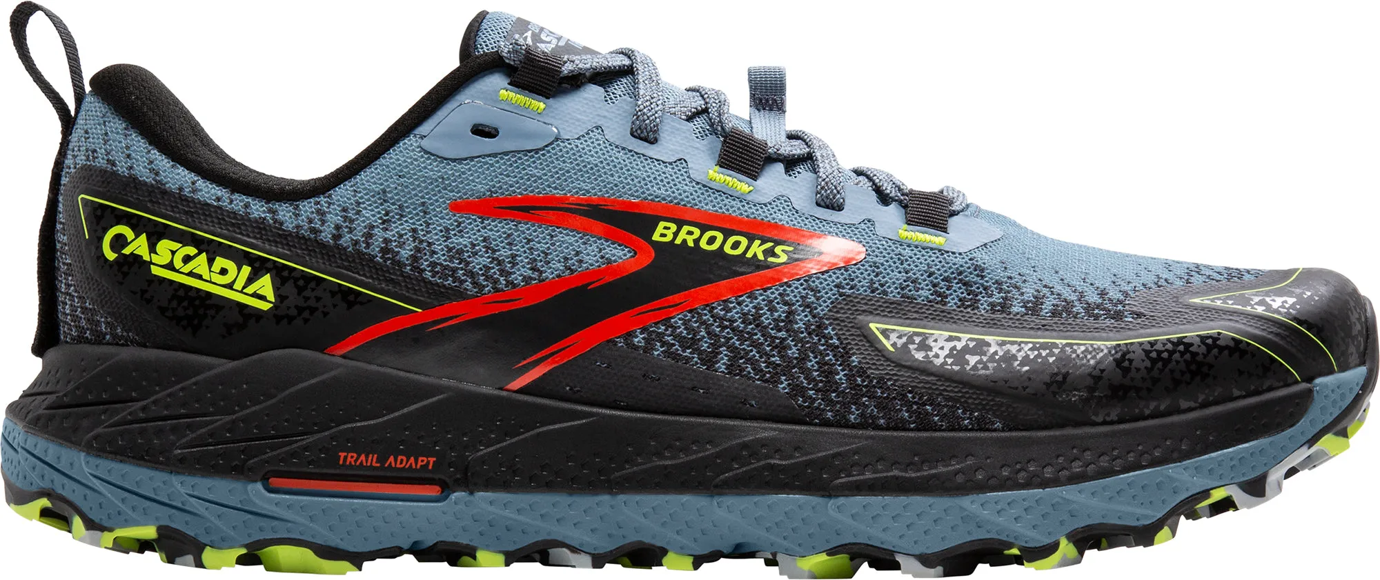 Durable Build Hiking Trails Dry Base Brooks Cascadia 18 WIDE FIT Mens Trail Running Shoes - Blue
