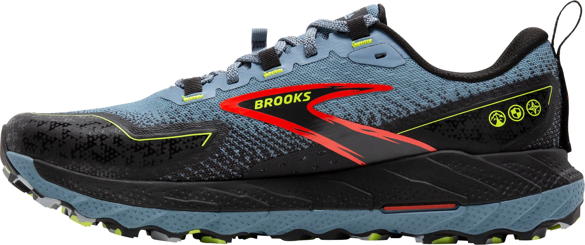 Brooks Cascadia 18 WIDE FIT Mens Trail Running Shoes - Blue Comfort Stand Street Cool