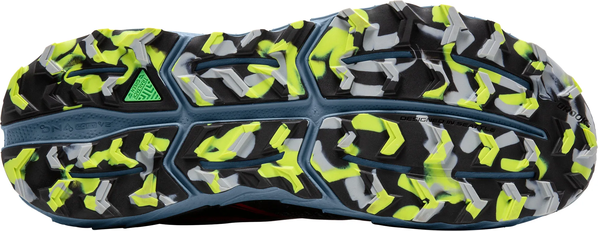Curve Hug Brooks Cascadia 18 WIDE FIT Mens Trail Running Shoes - Blue