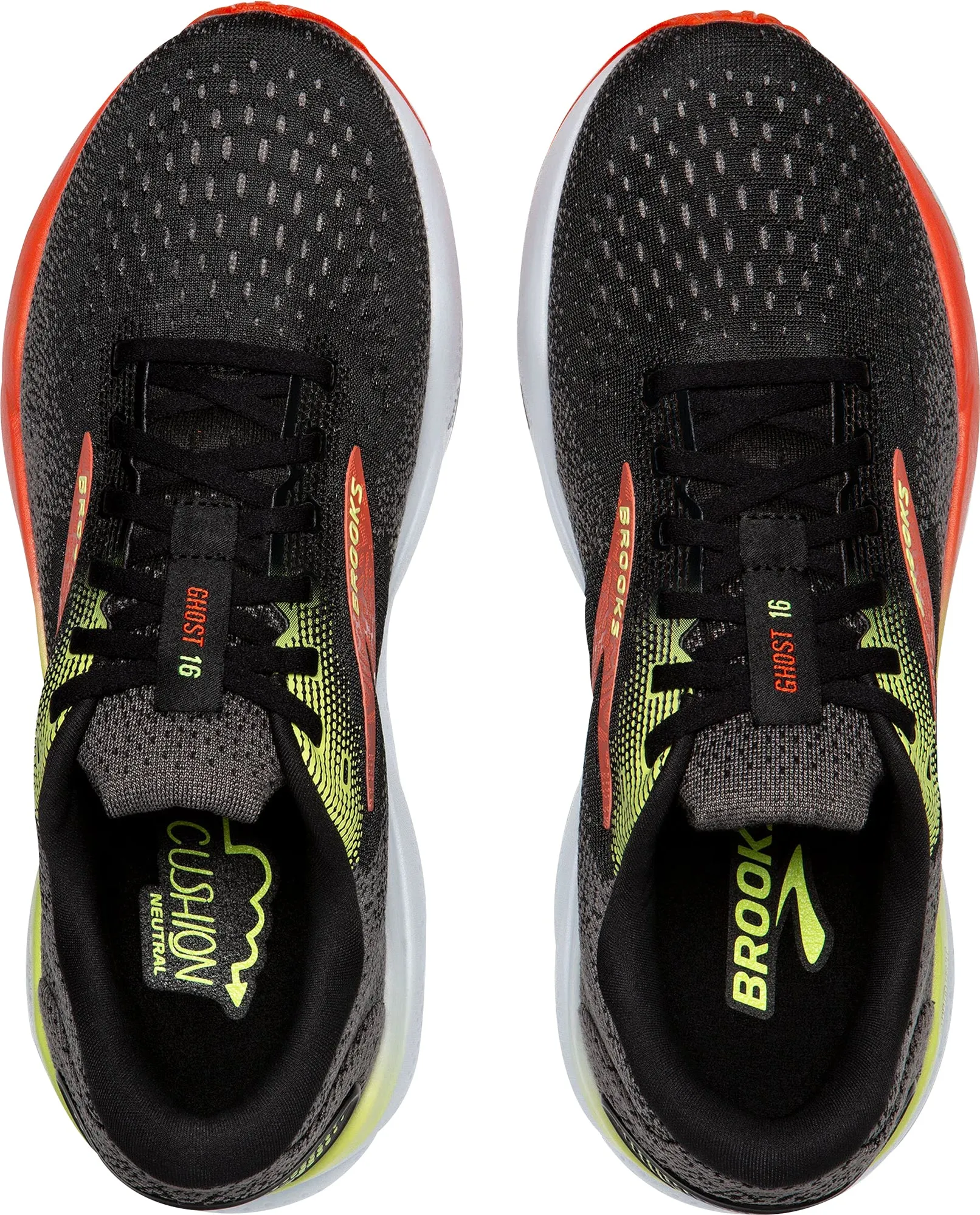 Brooks Ghost 16 WIDE FIT (2E) Mens Running Shoes - Black Comfort Outsole Breathable Upper