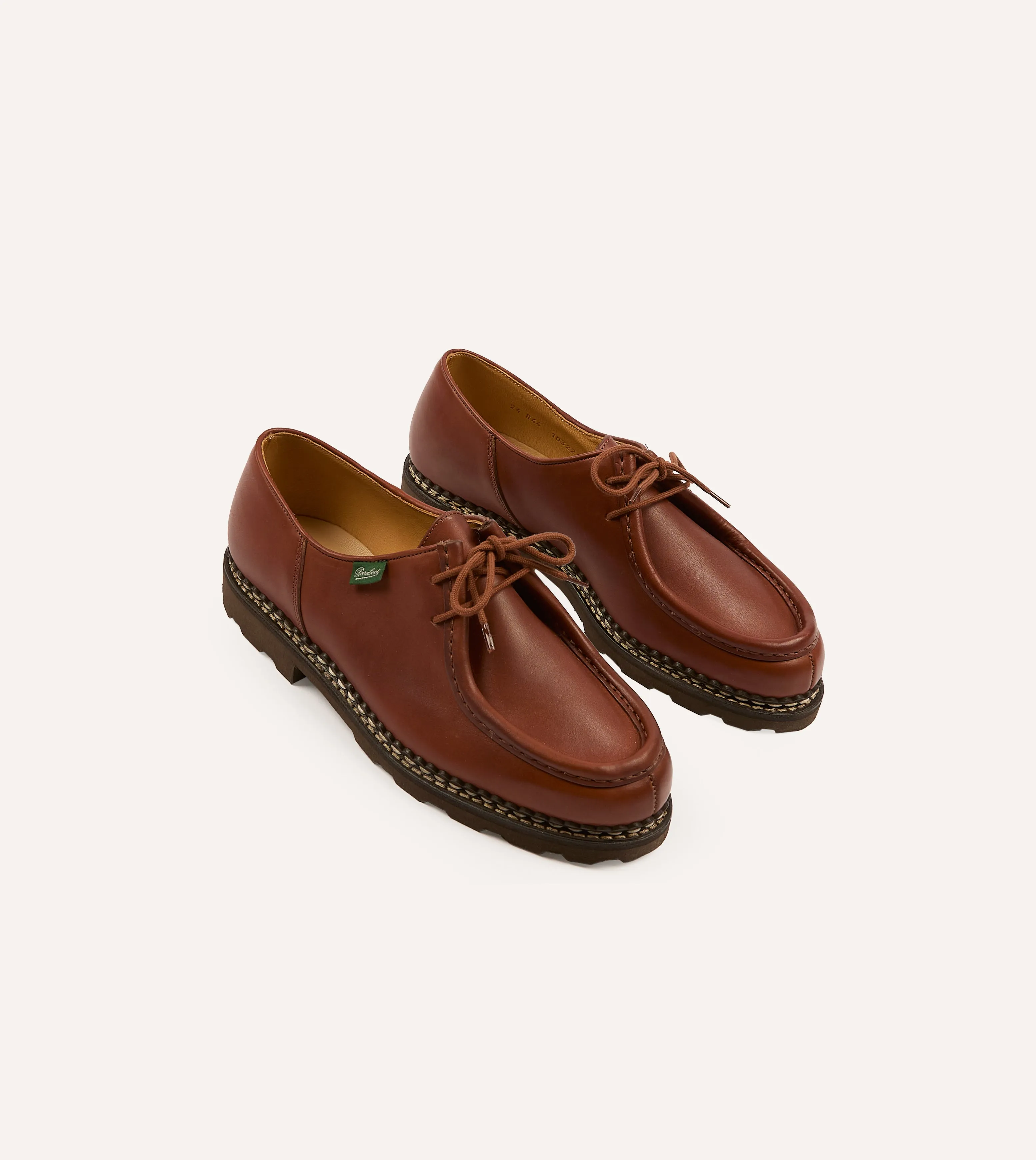 Paraboot Michael Marron Leather Derby Shoe Anti Odor Gym Workout