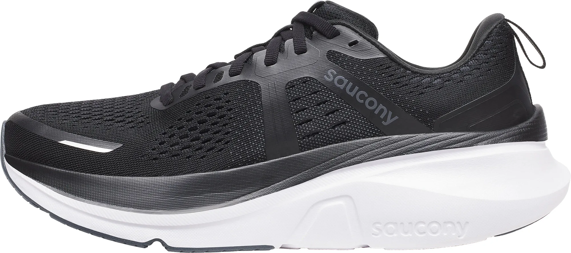 Height Plus Secure fit Saucony Guide 18 WIDE FIT Mens Running Shoes - Black