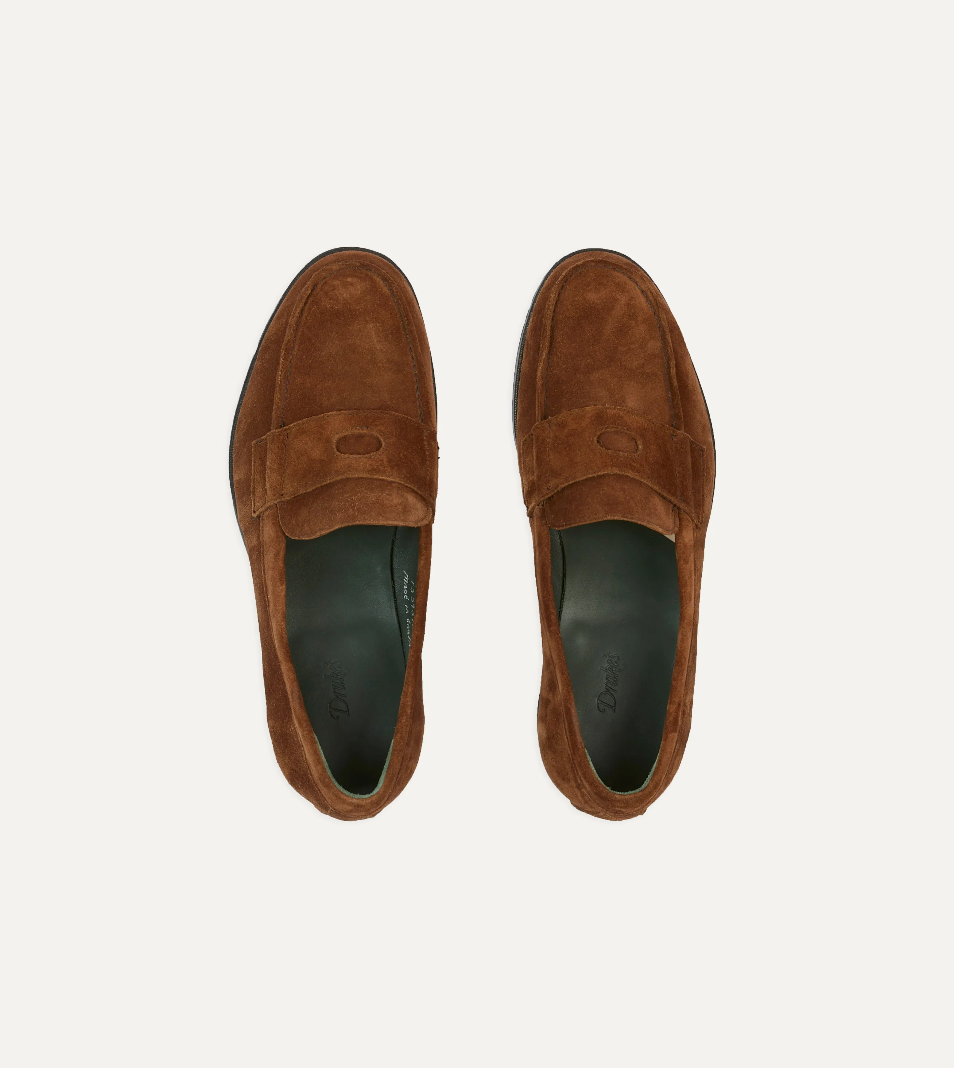 Snuff Suede Charles Mk II Goodyear Welted Penny Loafer Family Time Heel Safe
