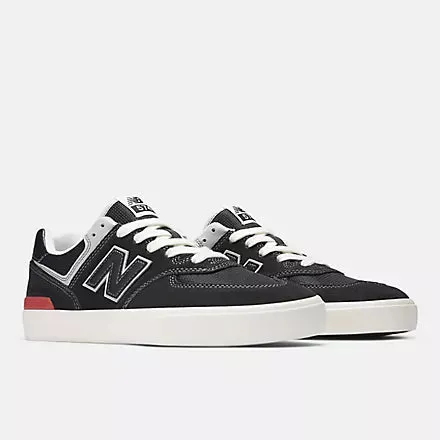 New Balance Numeric 574 Wide Vulc  Shoes - Black/Grey Breathable Upper Hard Support