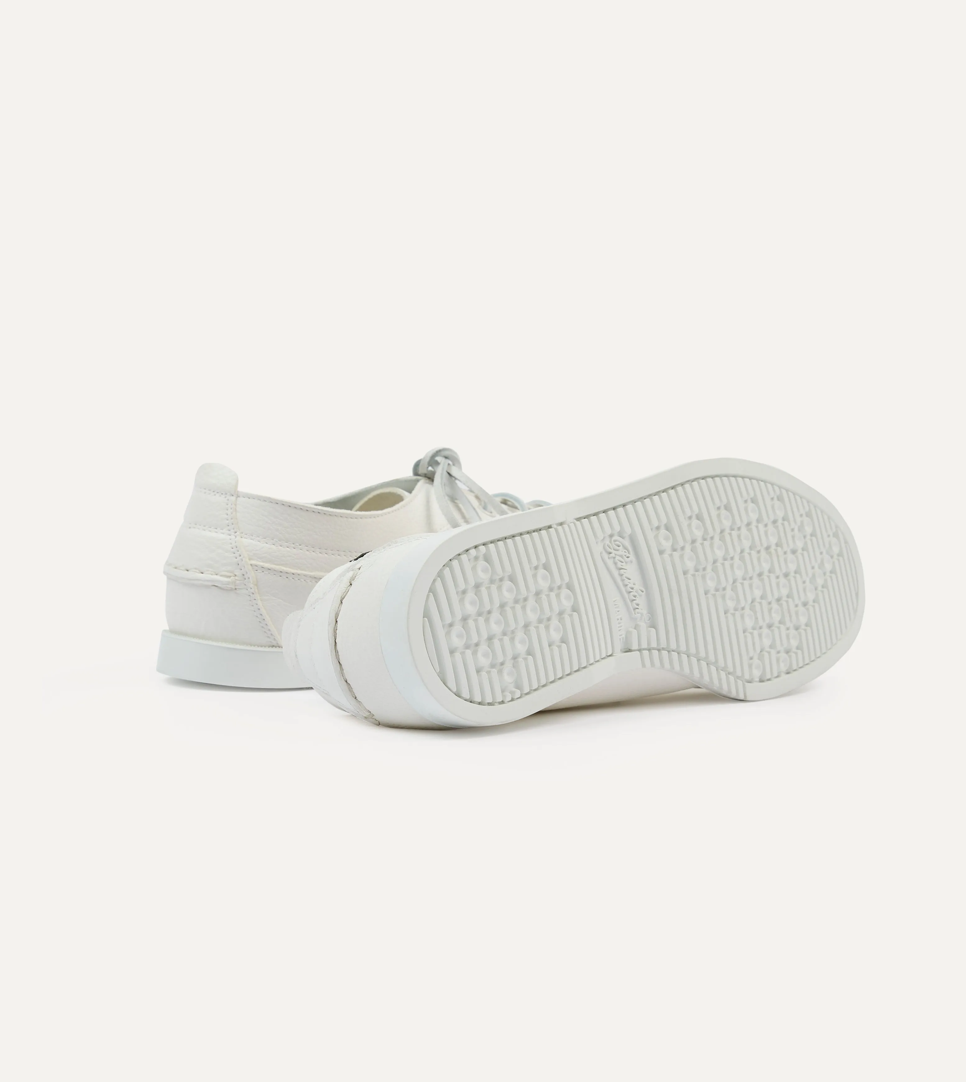Paraboot Malibu Blanc Deer Leather Boat Shoe Cool Pop