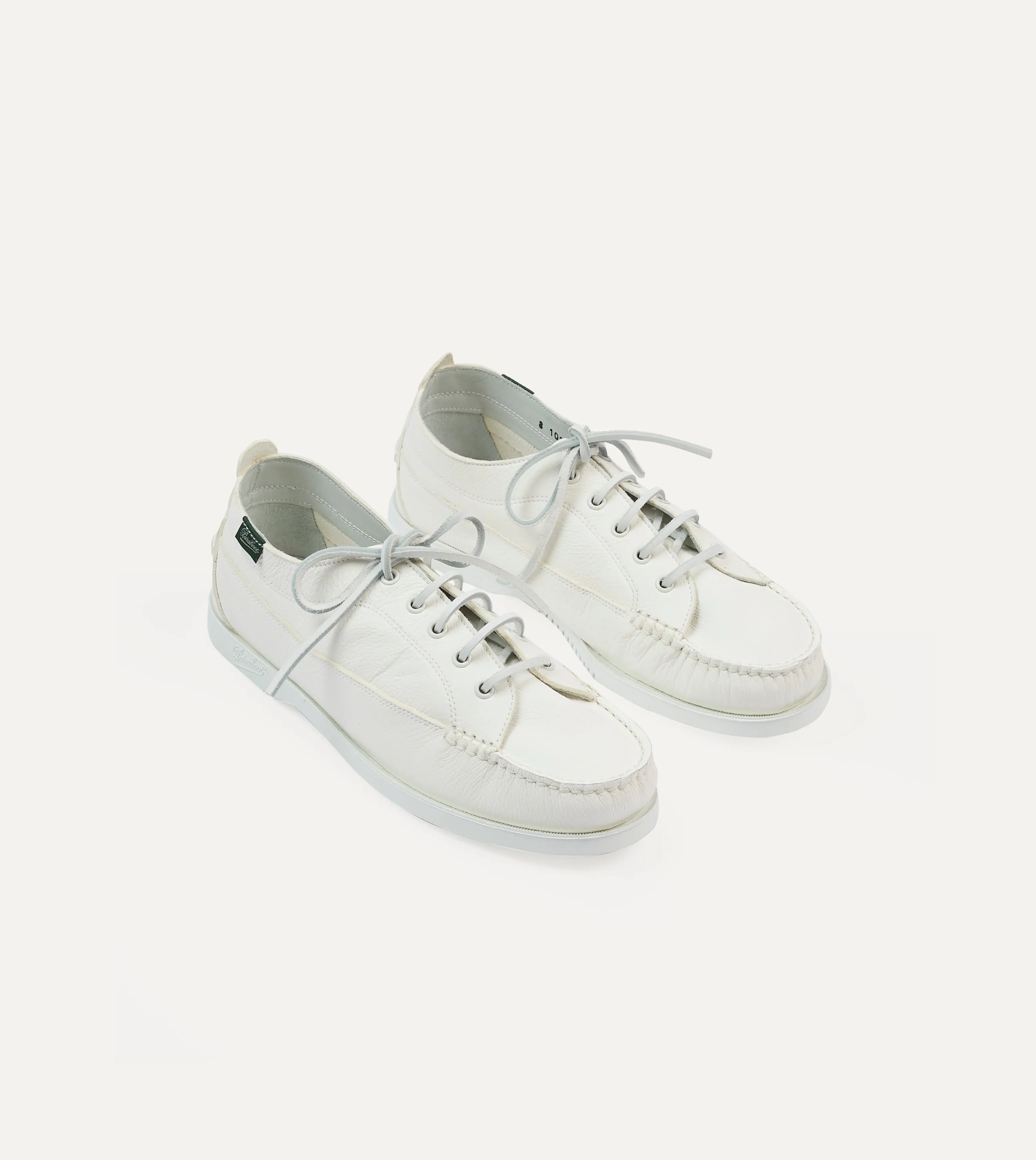 Cool Tone Paraboot Malibu Blanc Deer Leather Boat Shoe