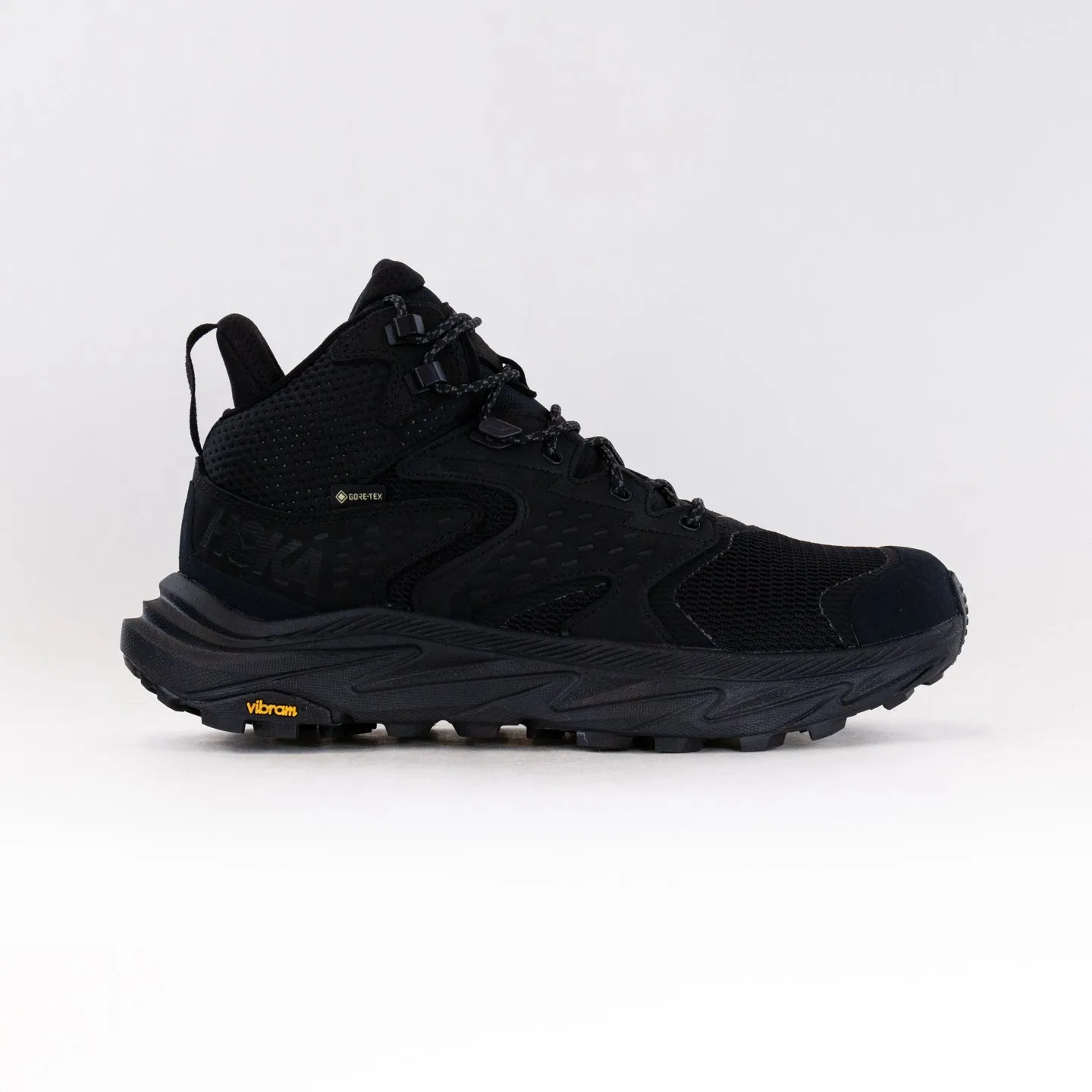 Active Comfort Boots Waterproof Shoes Hoka Anacapa 2 Mid GTX (Men's) - Black/Black