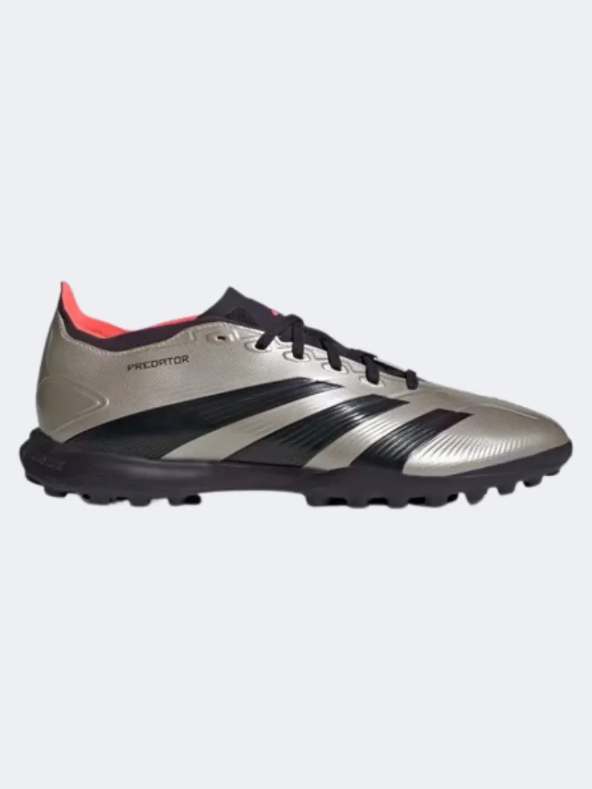 Adidas Predator League Tf Men Turf Shoes Platinum/Black/Turbo Pitch Grip Ball Rotation
