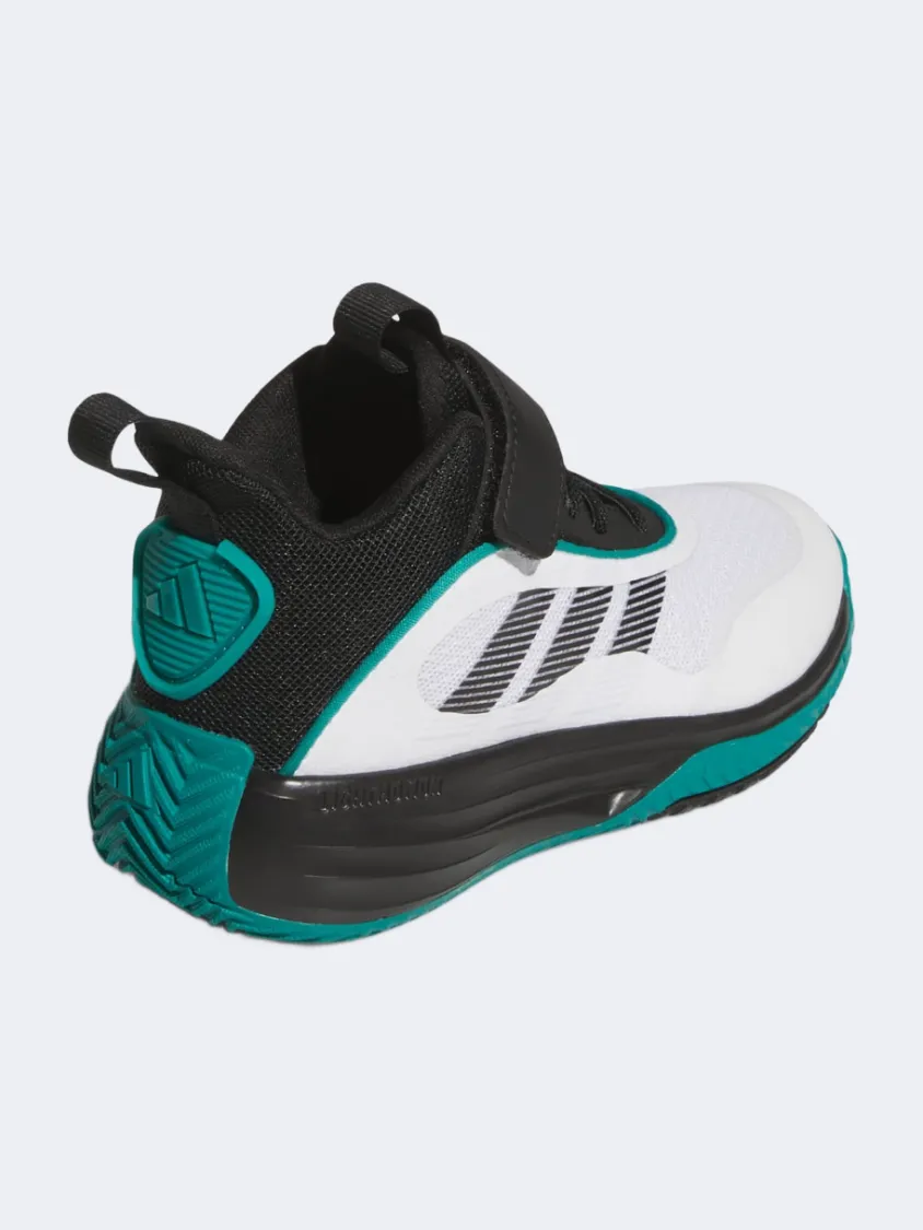 Adidas Ownthegame 3.0 Ps-Boys Basketball Shoes White/Black/Teal Walking