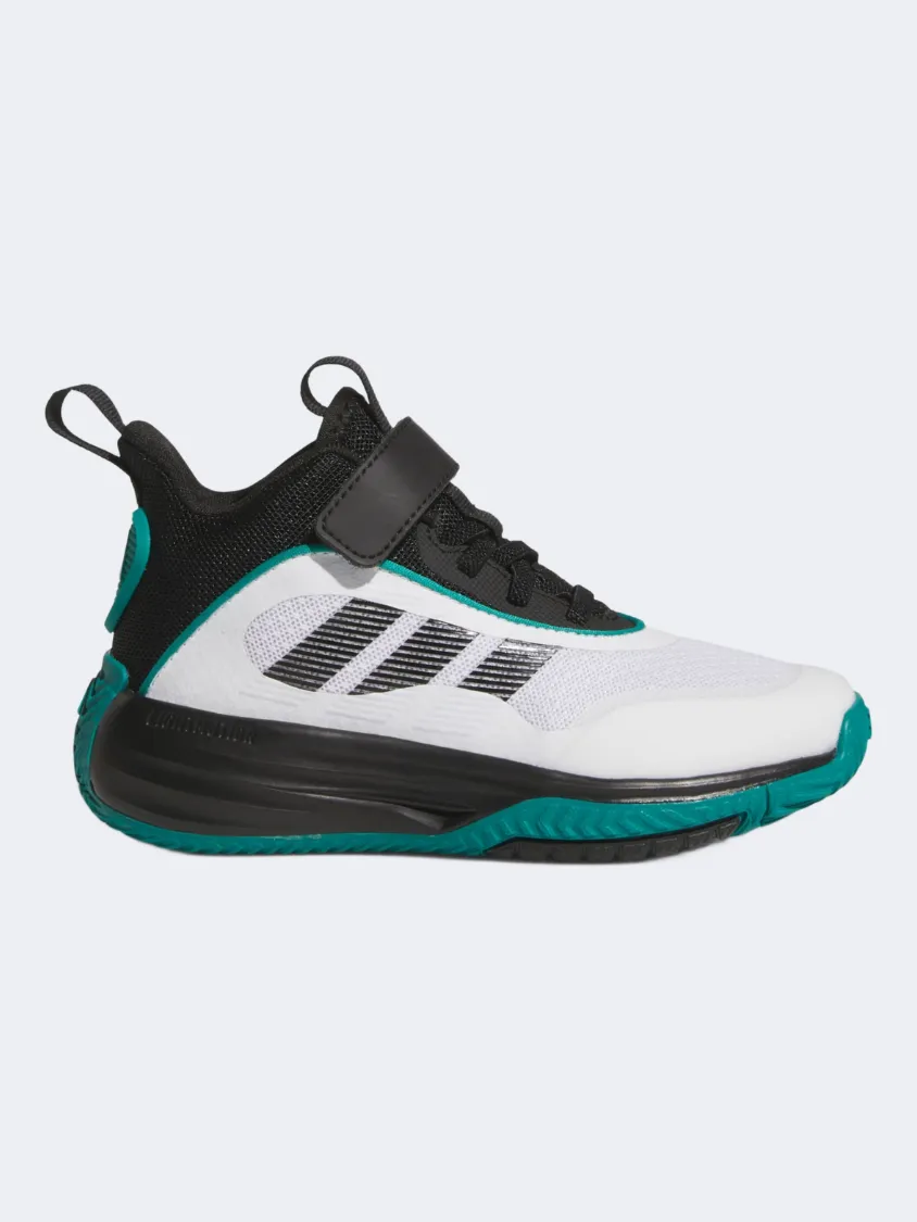 Adidas Ownthegame 3.0 Ps-Boys Basketball Shoes White/Black/Teal Adaptive Fit System