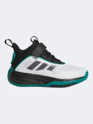 Adidas Ownthegame 3.0 Ps-Boys Basketball Shoes White/Black/Teal Adaptive Fit System
