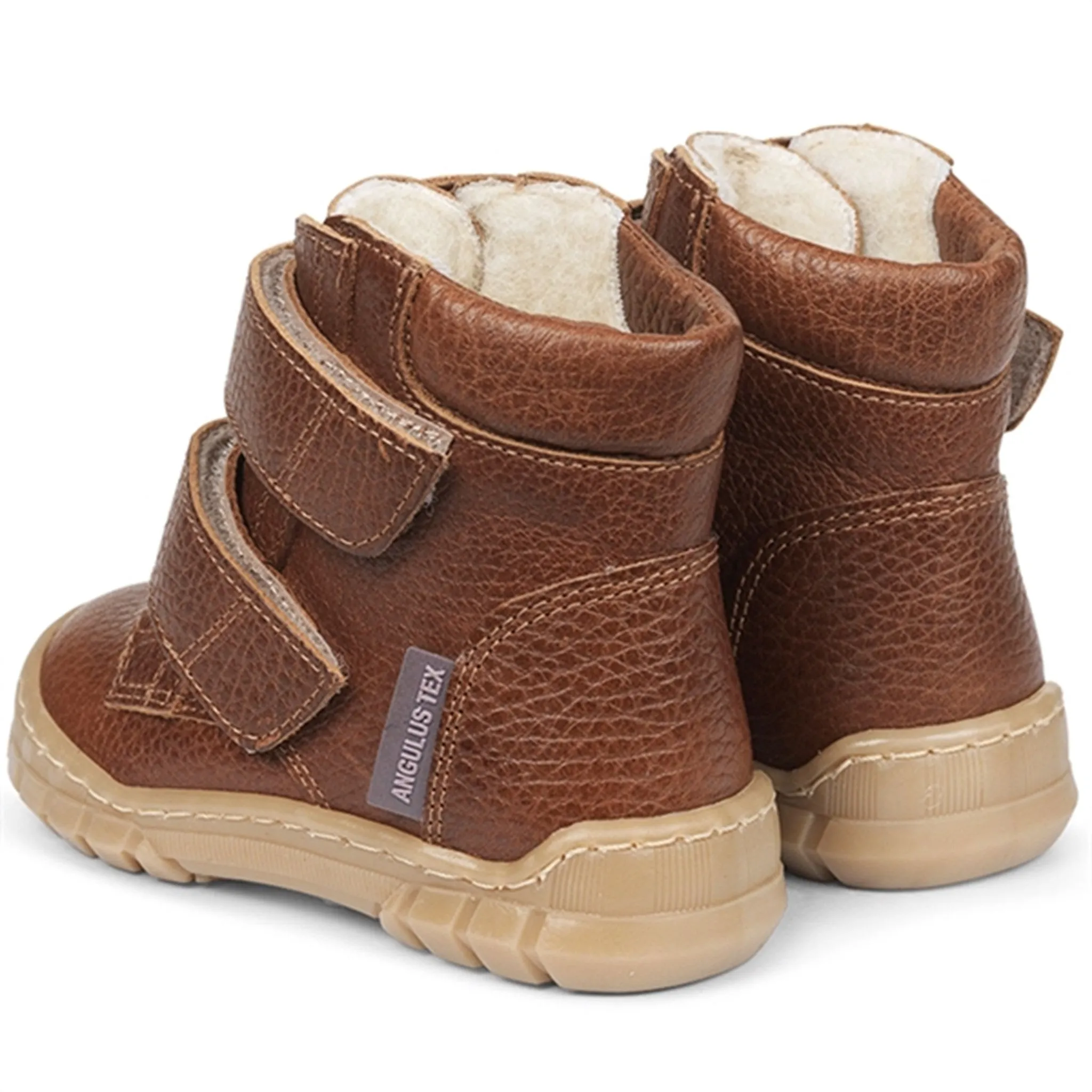 Cushioned Snowshoeing Angulus Beginner Tex Boots w Velcro Cognac