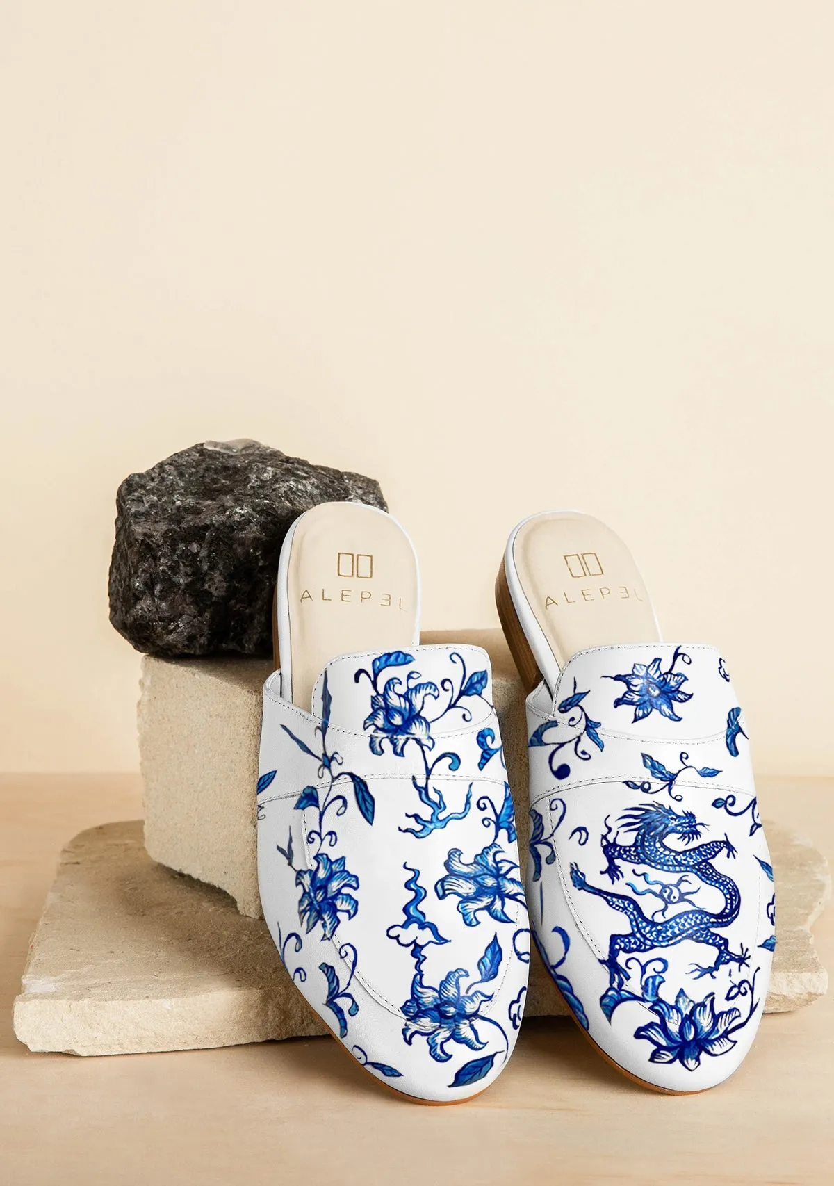 Blue Dragon White Mule Slip Walk