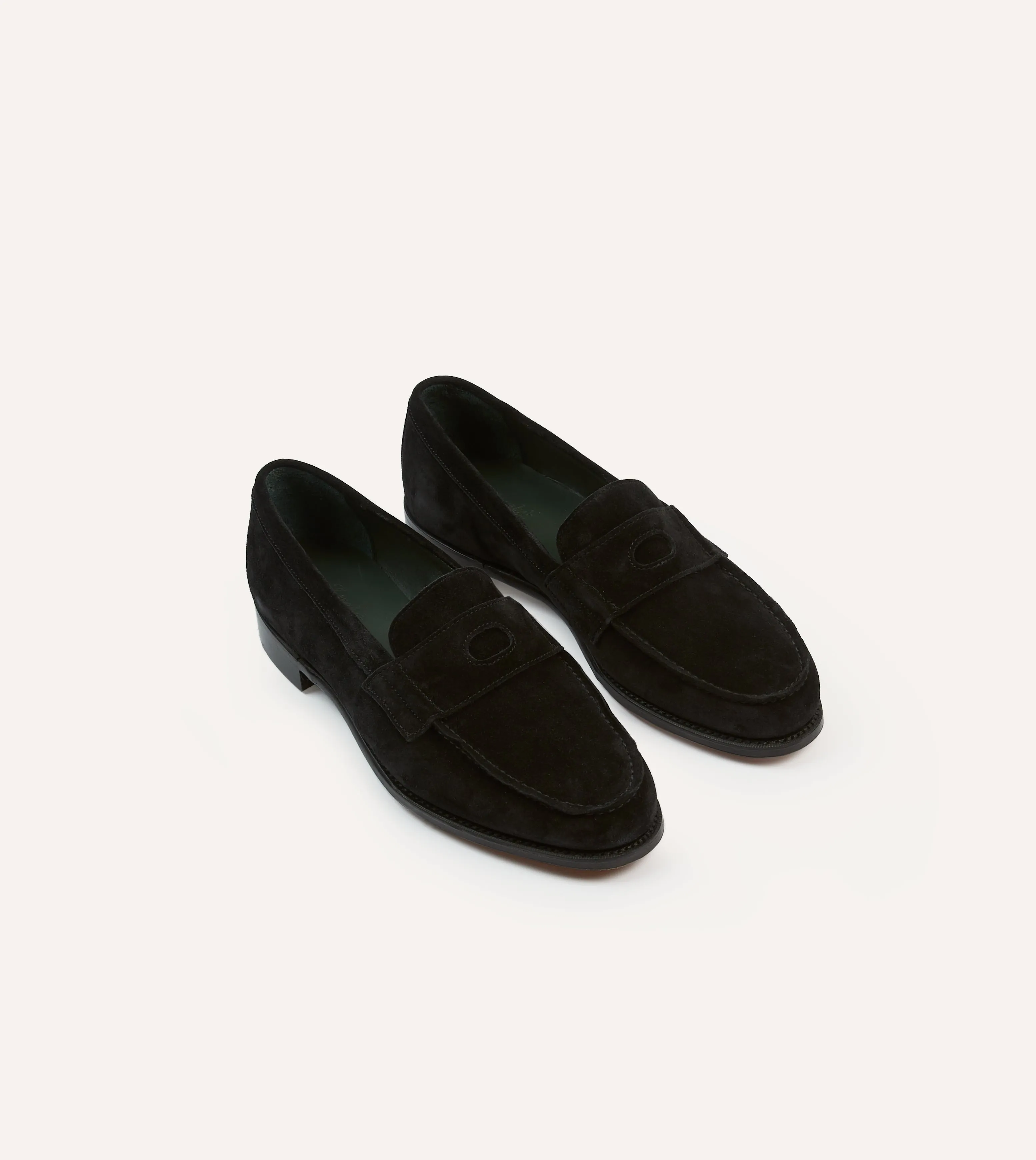 Garden Mood Desert Cool Drake's by A. Levine Black Suede Charles Mk II Goodyear Welted Penny Loafer
