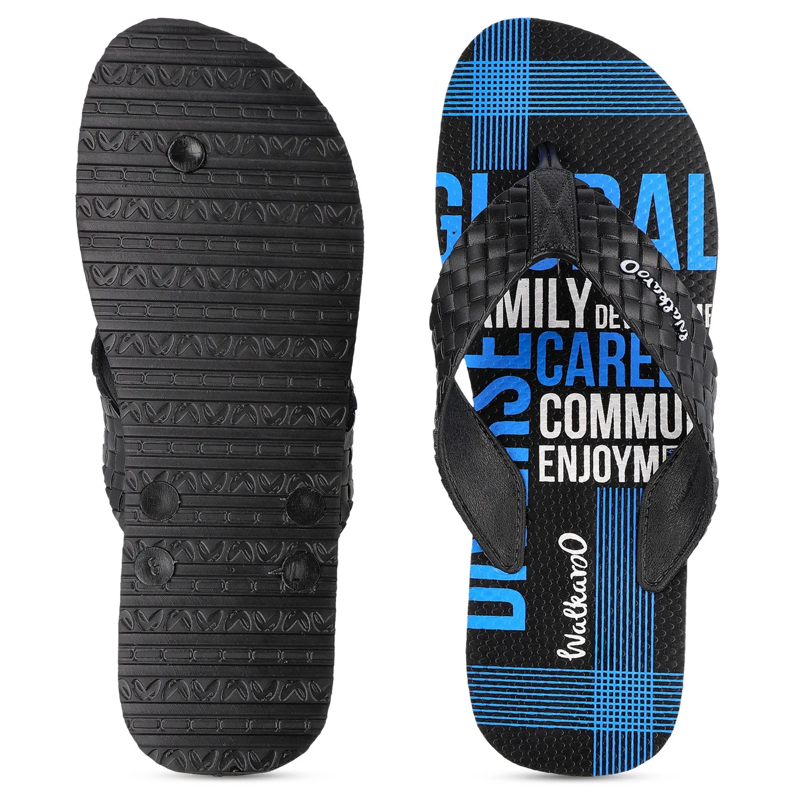 Easy Holiday Gear Men's Hawai Slippers - HG166 Blue Black