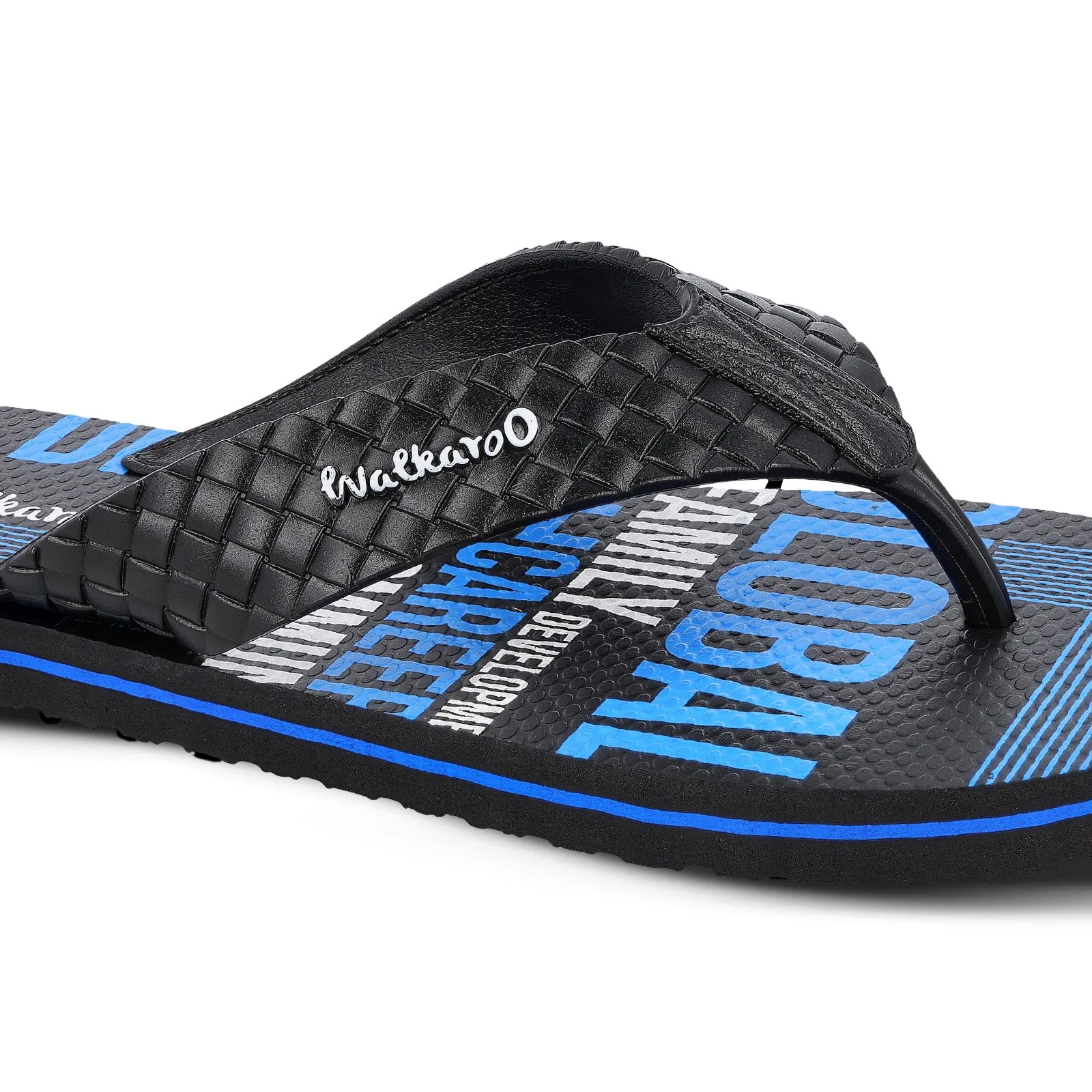 Men's Hawai Slippers - HG166 Blue Black wedge