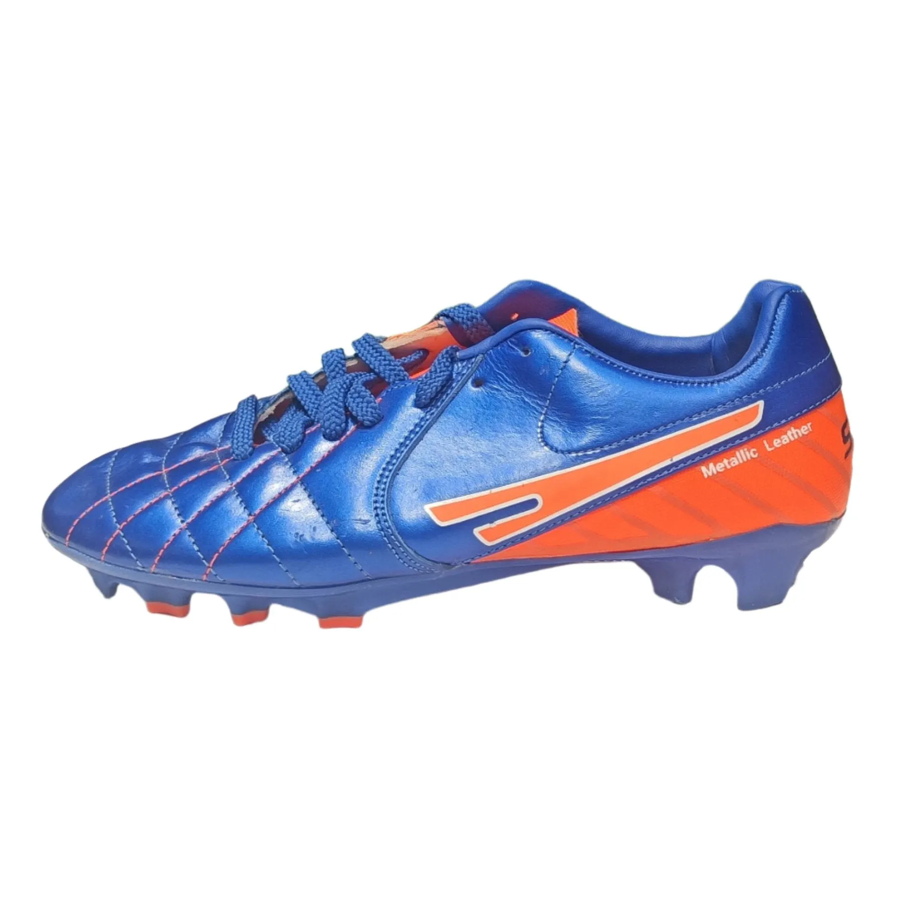 Sega Metallic Leather Football Shoes (Blue) Performance Core