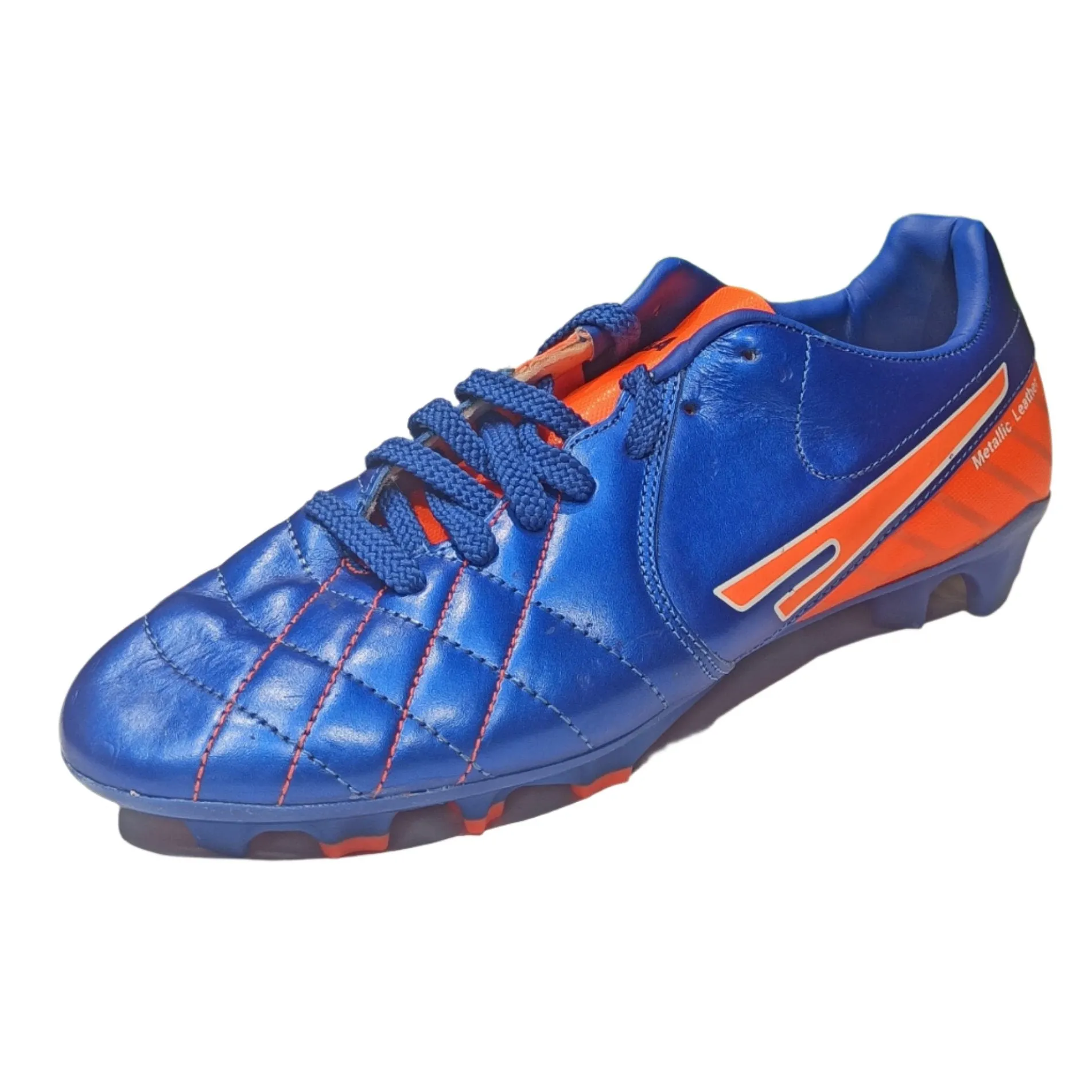 Slide Guard Sega Metallic Leather Football Shoes (Blue)