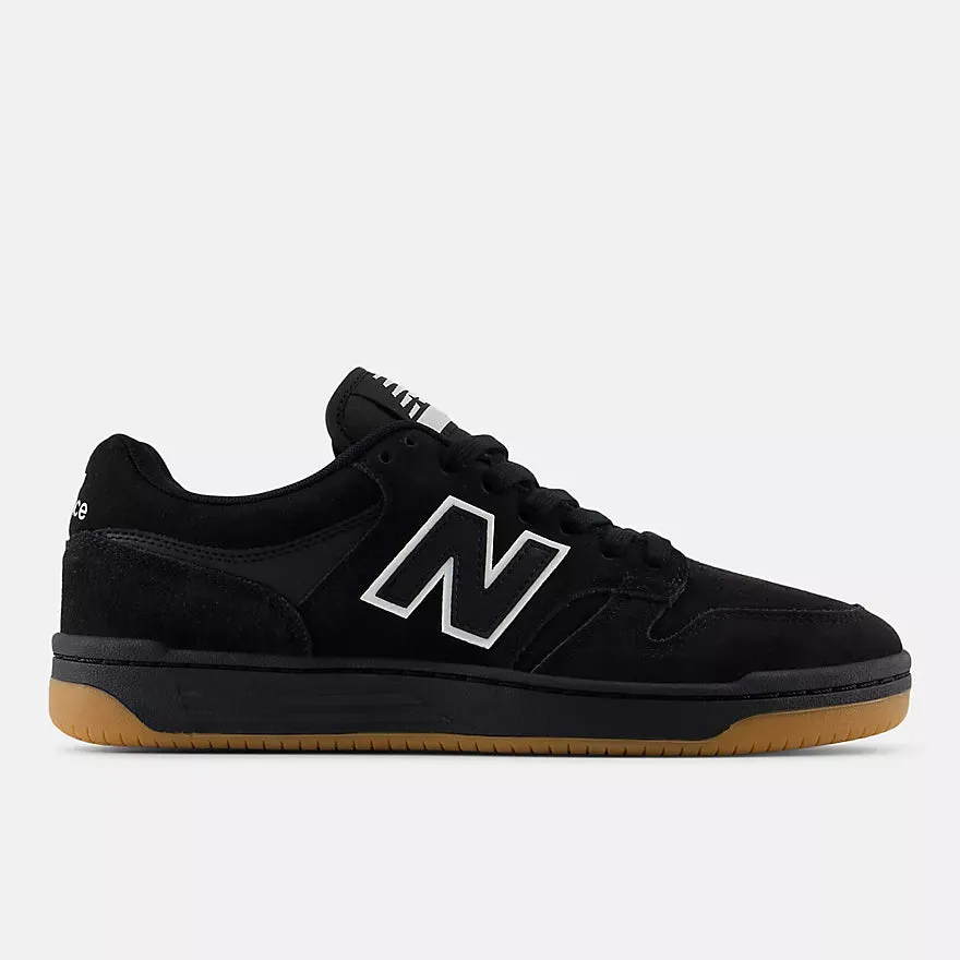 New Balance Numeric 480 Skateboard Shoes - Black With White Pro Action Motion Skater Speed