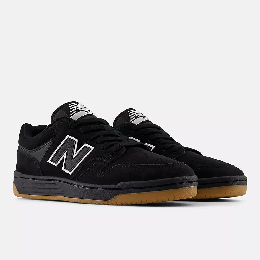 New Balance Numeric 480 Skateboard Shoes - Black With White Vibrant Look