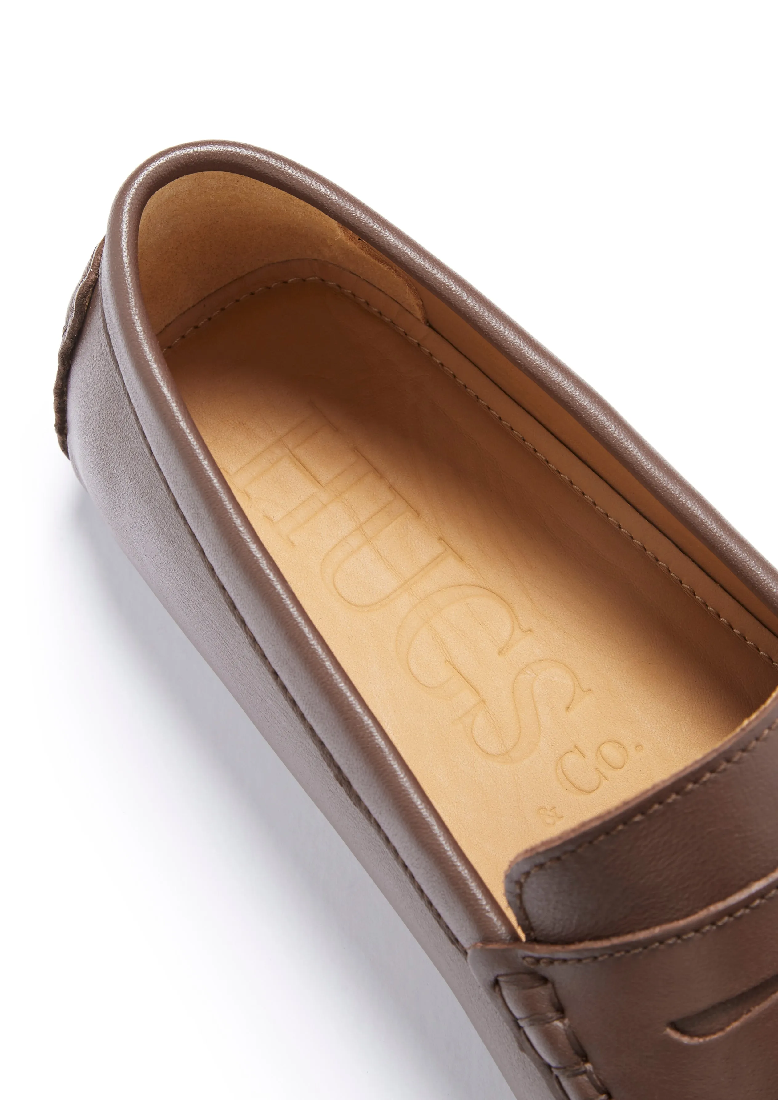 Comfortable Walking City Firm Penny Driving Loafers, brown leather