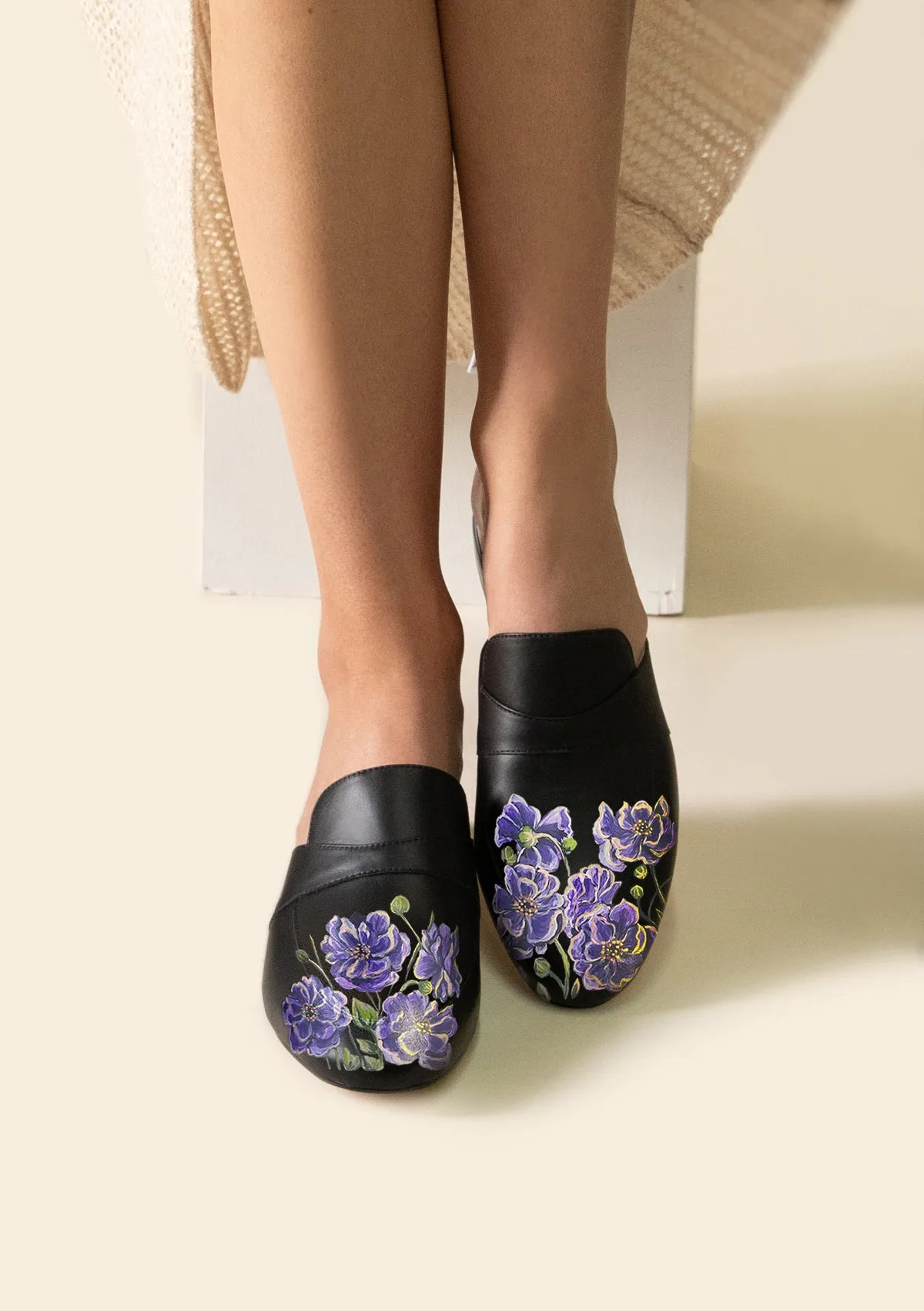 Cosmos Flowers Black Mule Non toxic carbon fiber plate