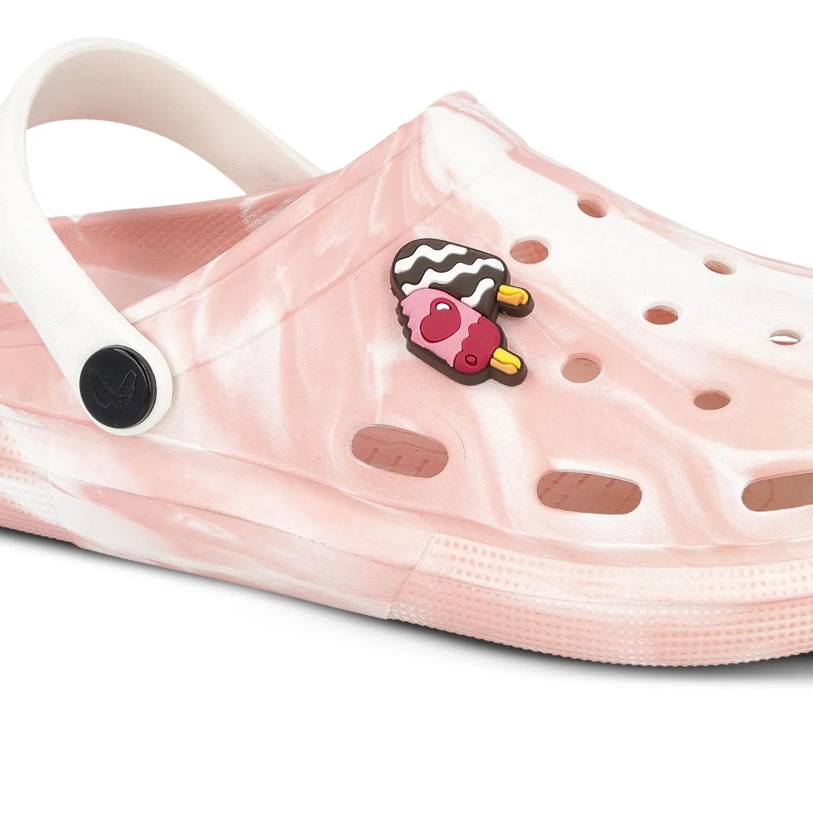 Women's Clogs  - WC8960 Peach White Walk Flow Wave Fun