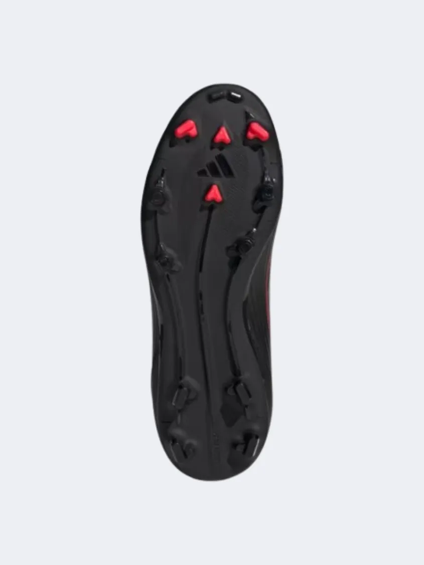 Adidas F 50 League FG MG Kids Football Shoes Black/Metalic/Red Optimal Support