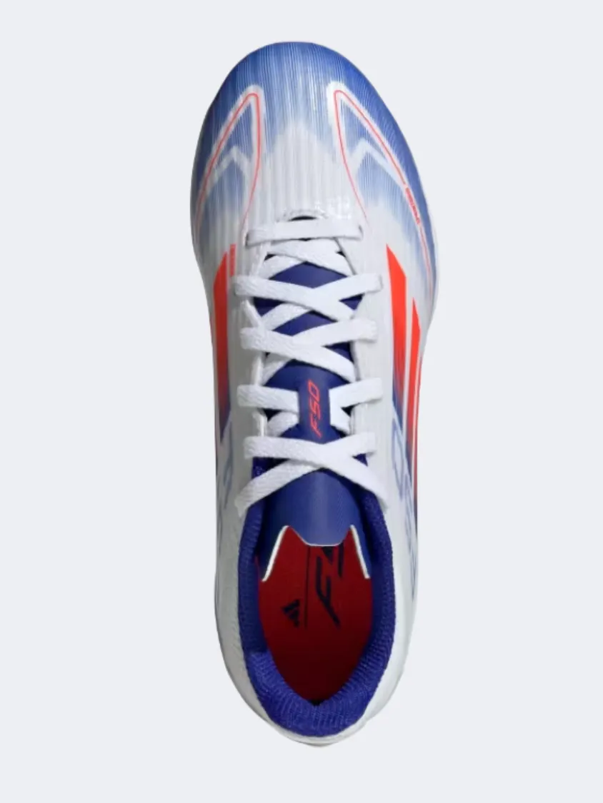 Adidas F50 League Tf Kids Turf Shoes White/Red/Blue Center Control Play Flow