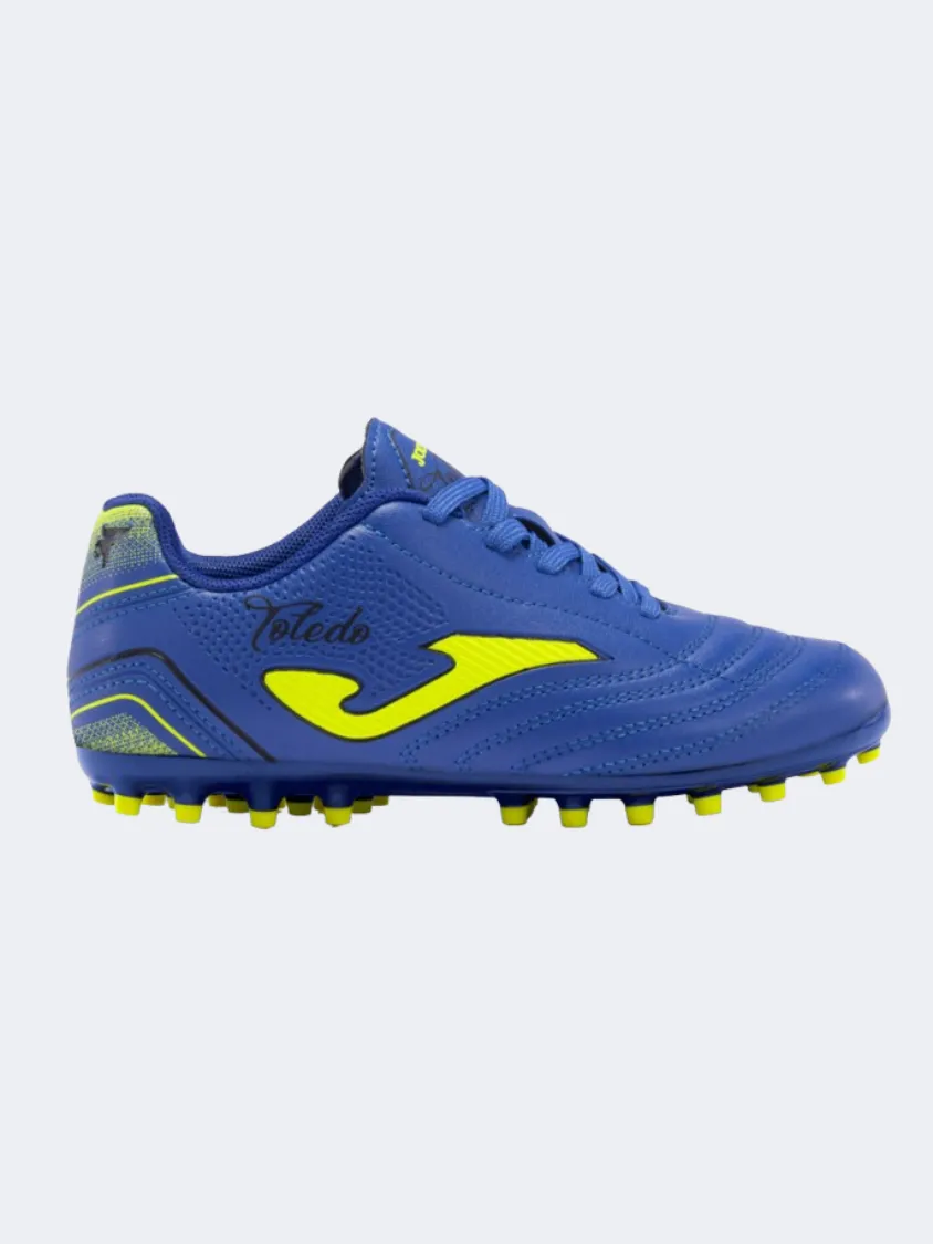 Secure Collar Offensive Play Joma Toledo 2404 Ag Kids Football Shoes Royal/Yellow