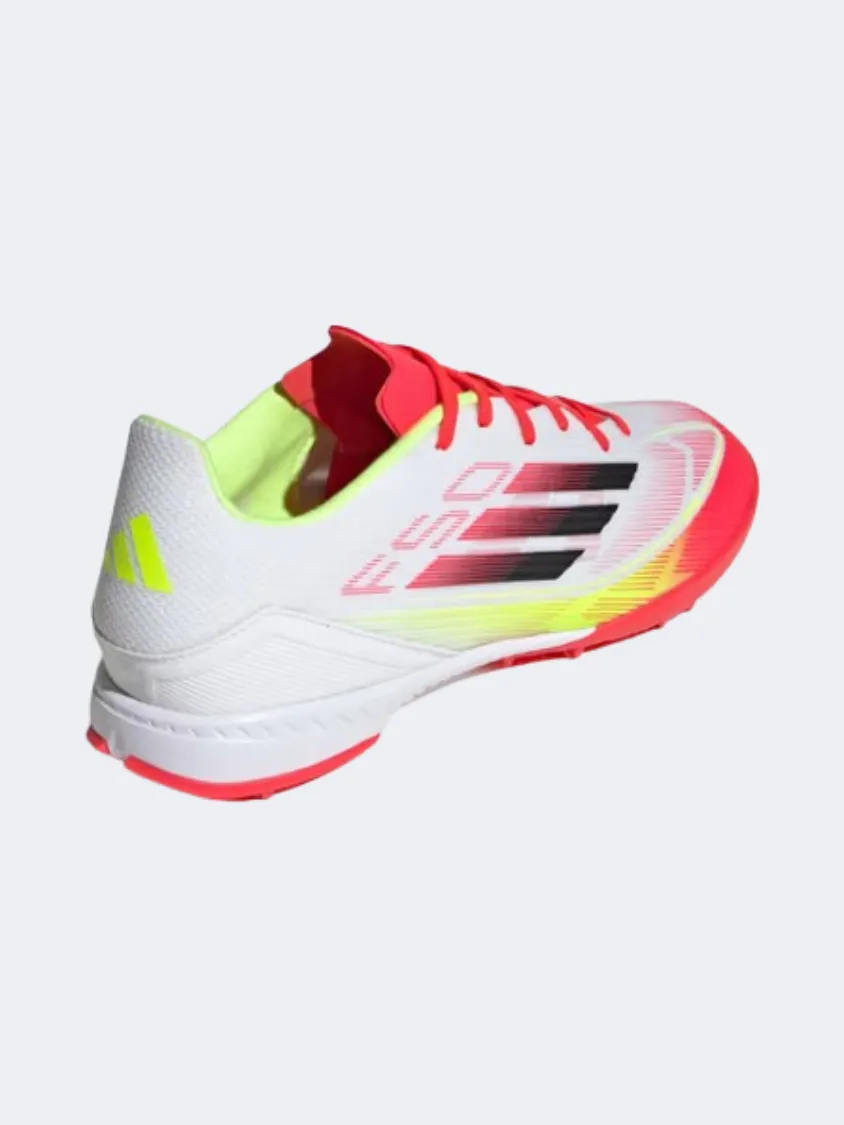 Adidas F 50 League Tf Men Football Shoes White/Black/Yellow Efficient Fit Easy Slide On